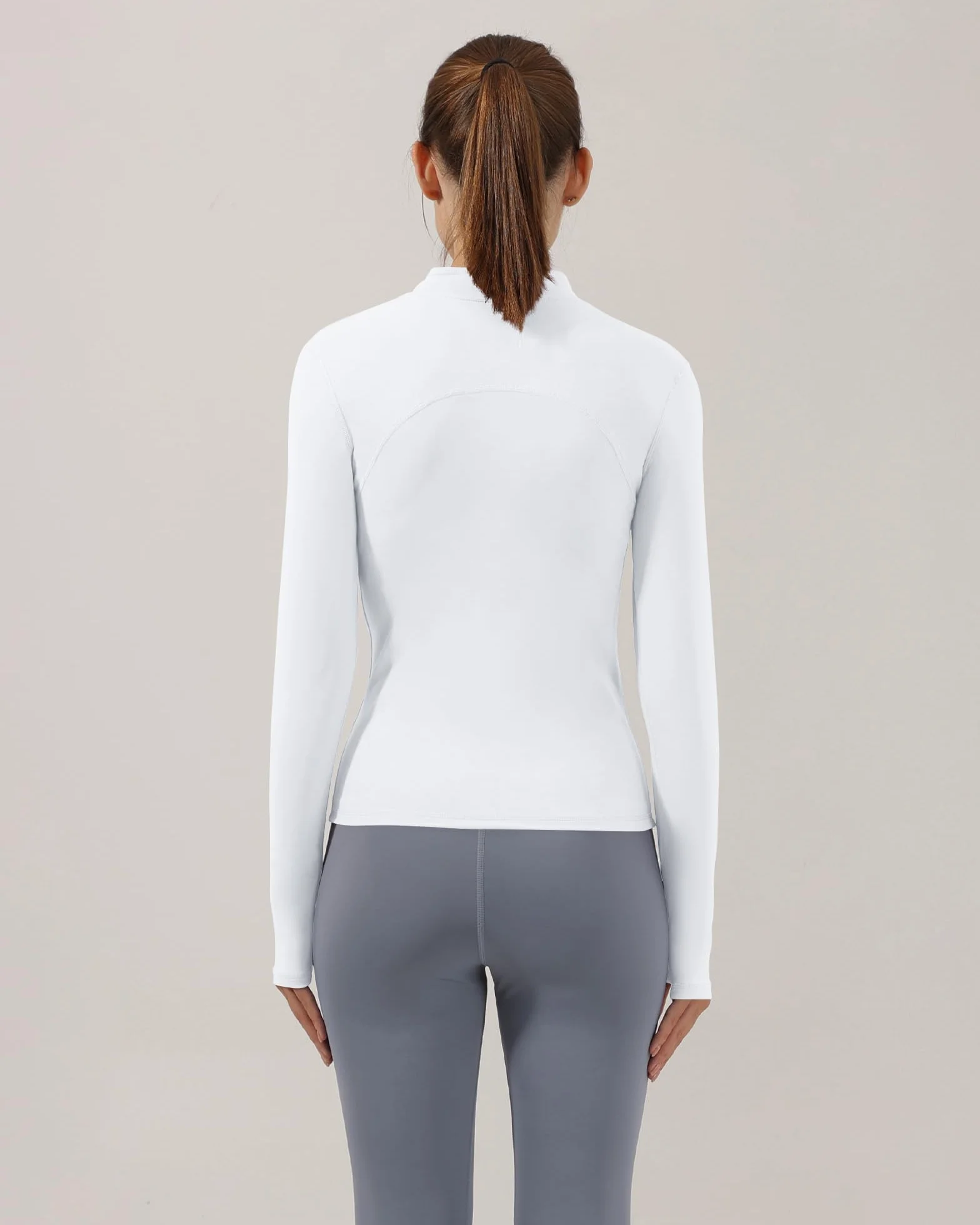 Locachy Chaqueta deportiva ajustada con cremallera completa para mujer, con bolsillos