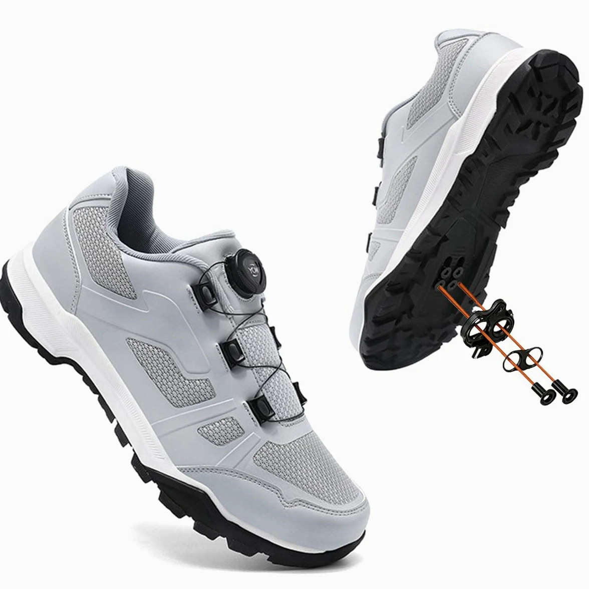 Zapatilla de Ciclismo Hombre Mujer Zapatos Bicicleta de Montaña | Zapatillas Carreras Compatible con SPD Pedales de 2 Tornillos con Calas Respirables Exterior Unisex Adulto
