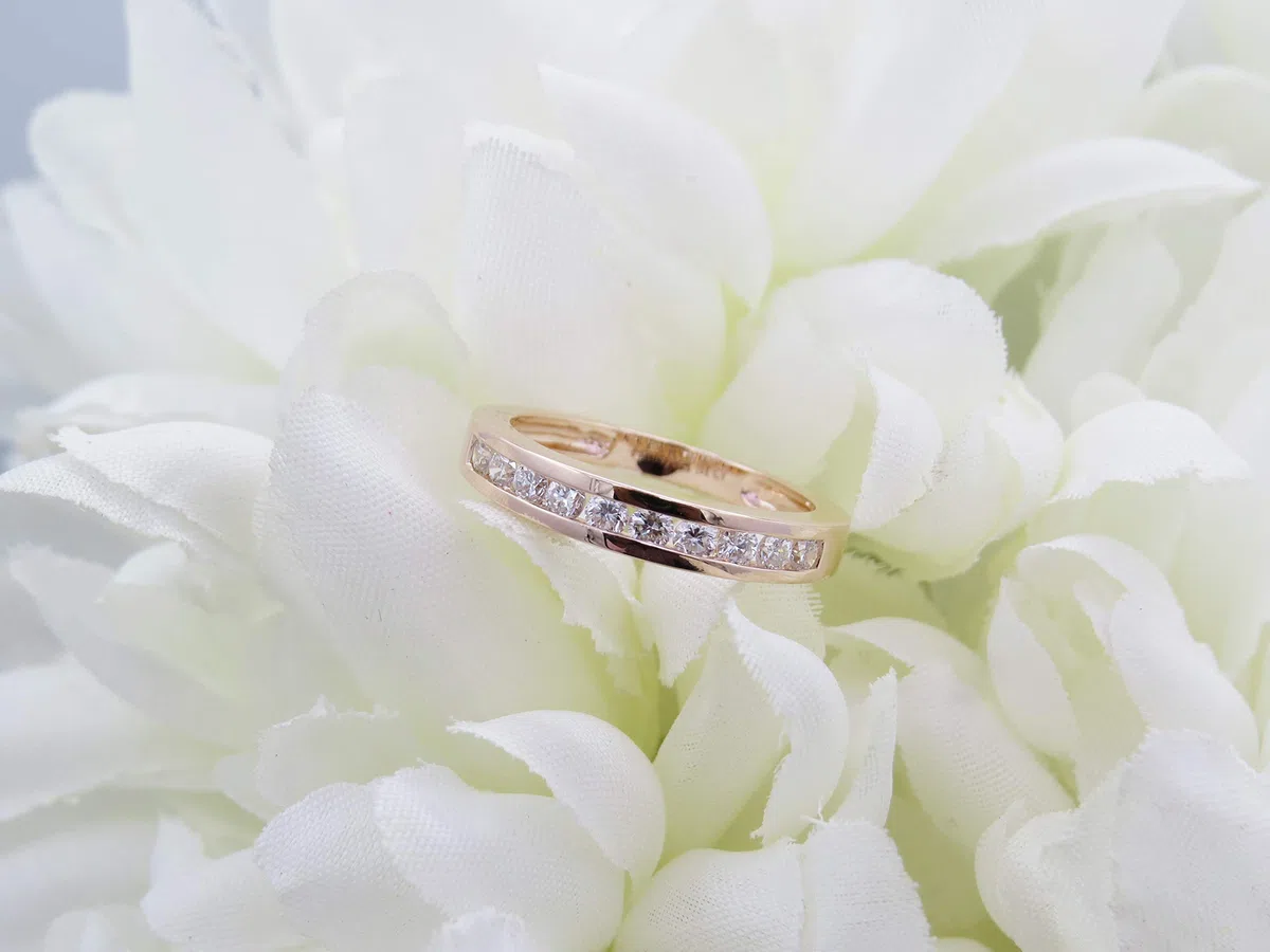 DazzlingRock Collection 10 quilates oro rosa redonda H-I Diamante cultivado en laboratorio