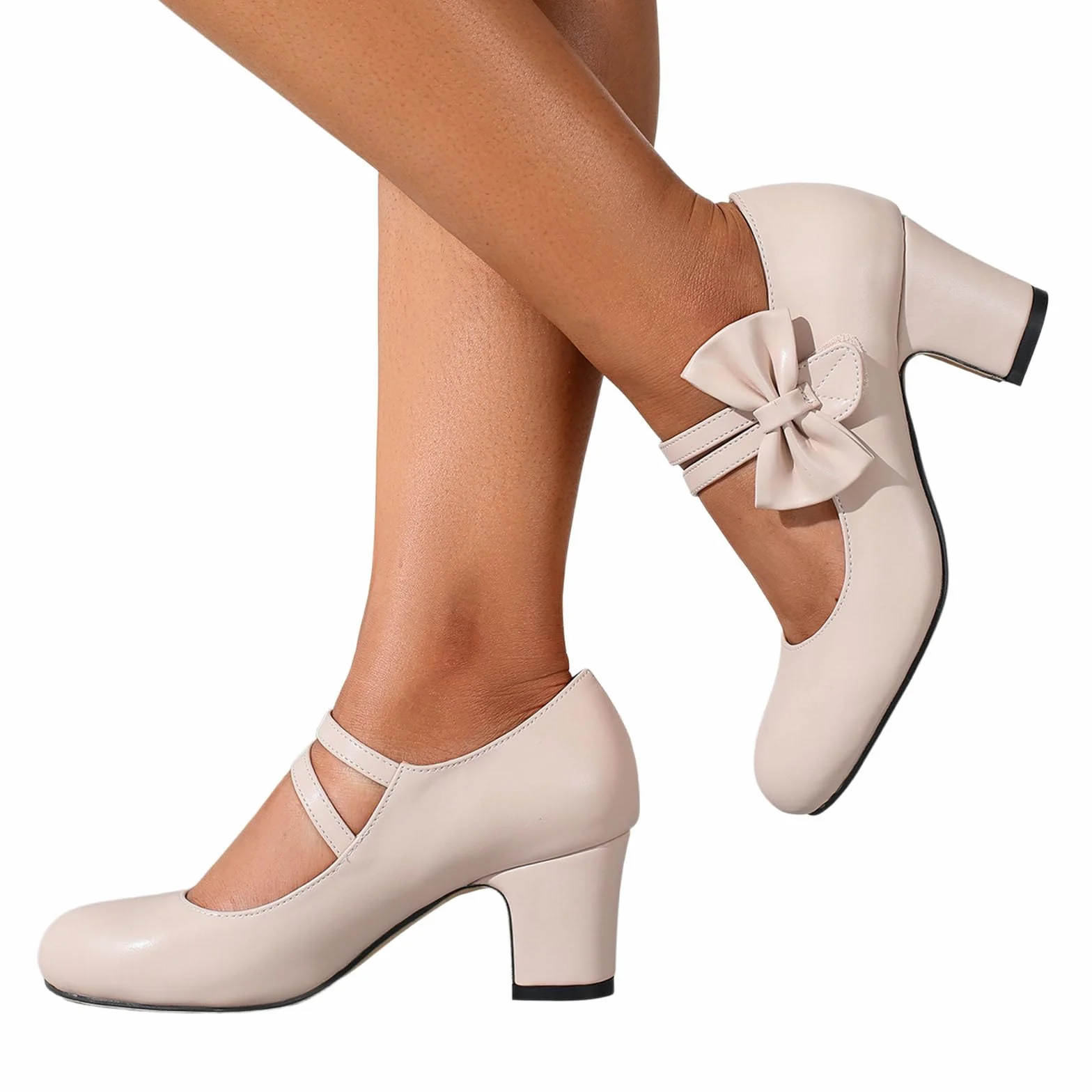 Zapatos de baile tradicionales para mujer con tacón de bloque gruesos para novia, bailarina, zapatos elegantes con hebilla de 65 cm, versátil, moda casual para vaqueros, faldas, suela antideslizante