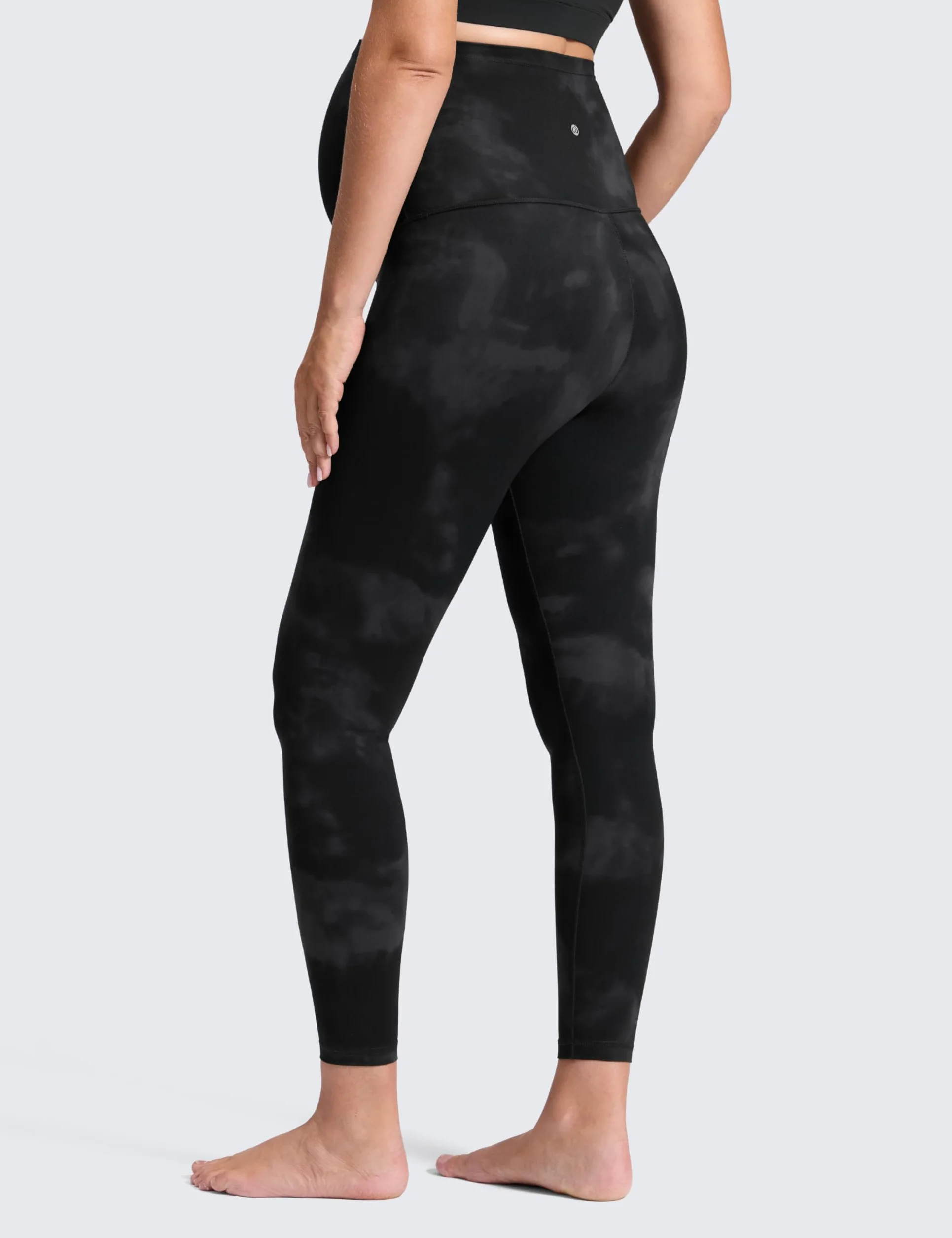 CRZ YOGA Maternidad Leggings 64cm Negro-Tiedye 42 | Butterluxe, Extremadamente Suave, Compresión Suave, Yoga, Talle Alto, Barriga Forma U, Embarazo y Posparto
