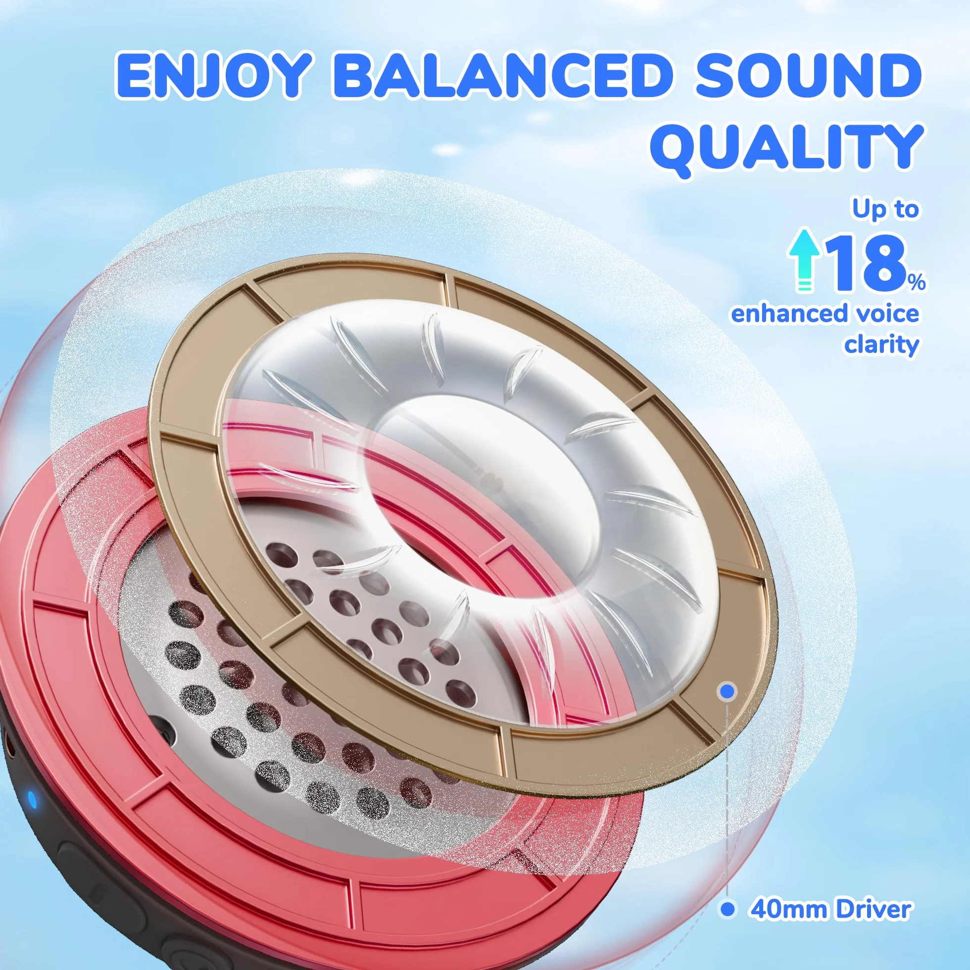 iClever Auriculares Bluetooth para niños, batería de 60 horas, 74/85 dBA, limitación de volumen, sonido estéreo, tipo C, Bluetooth 5.4, auriculares inalámbricos para niños con micrófono para