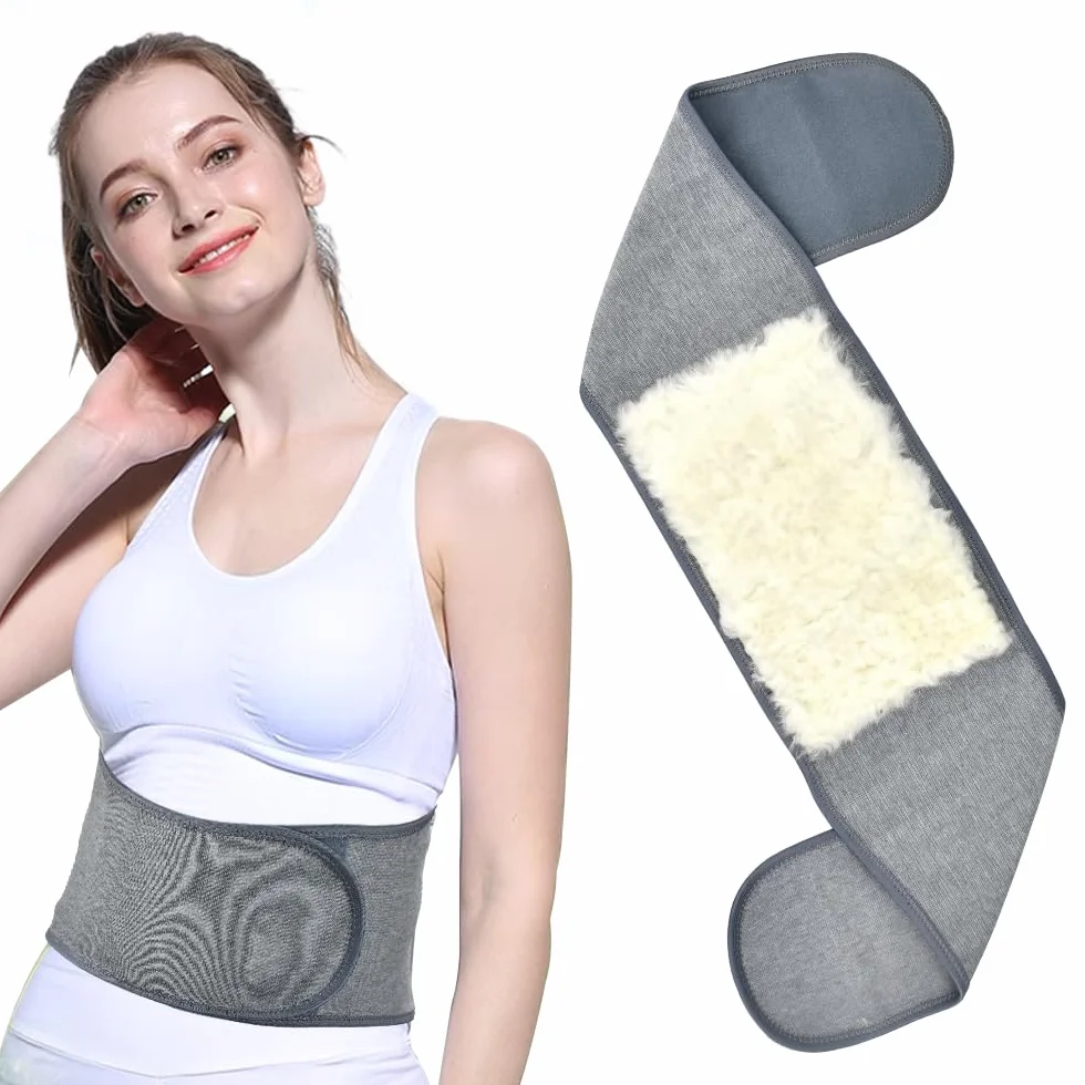 NAROSEBE Unisex Calentador de Cintura Faja Lumbar Calentador de Cintura de Cachemira Cinturón Lumbar Mujer Cinturón Invierno Calentado de Lana Cinturón de Punto (Gris (con terciopelo))
