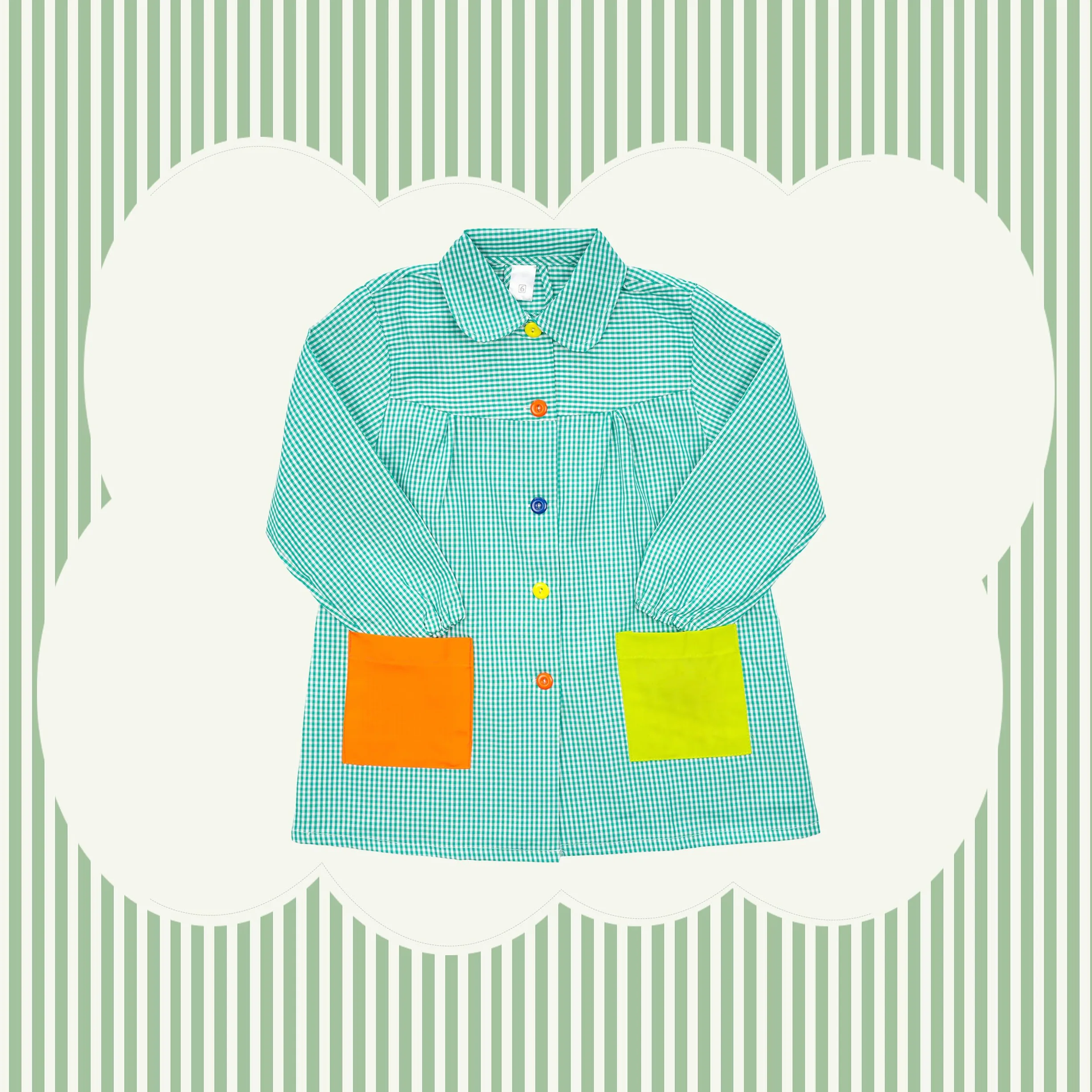 H HANSEL HOME Bata Escolar Infantil con Botones y Cuello para Guarderia y Colegio