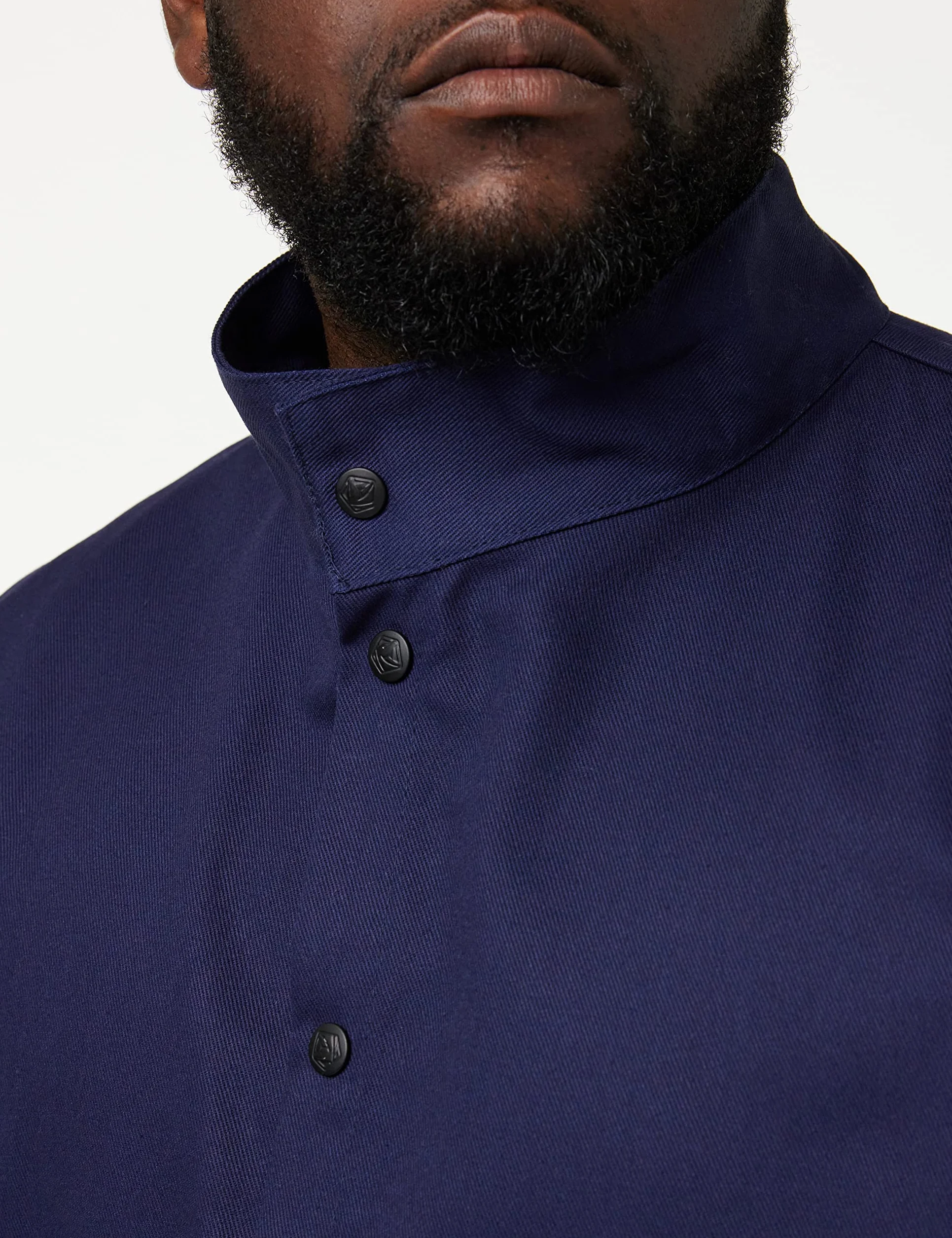 Black Stallion FN9-30C - Chaqueta de soldadura de algodón ignífugo azul marino de 305 g/m² y 76 cm
