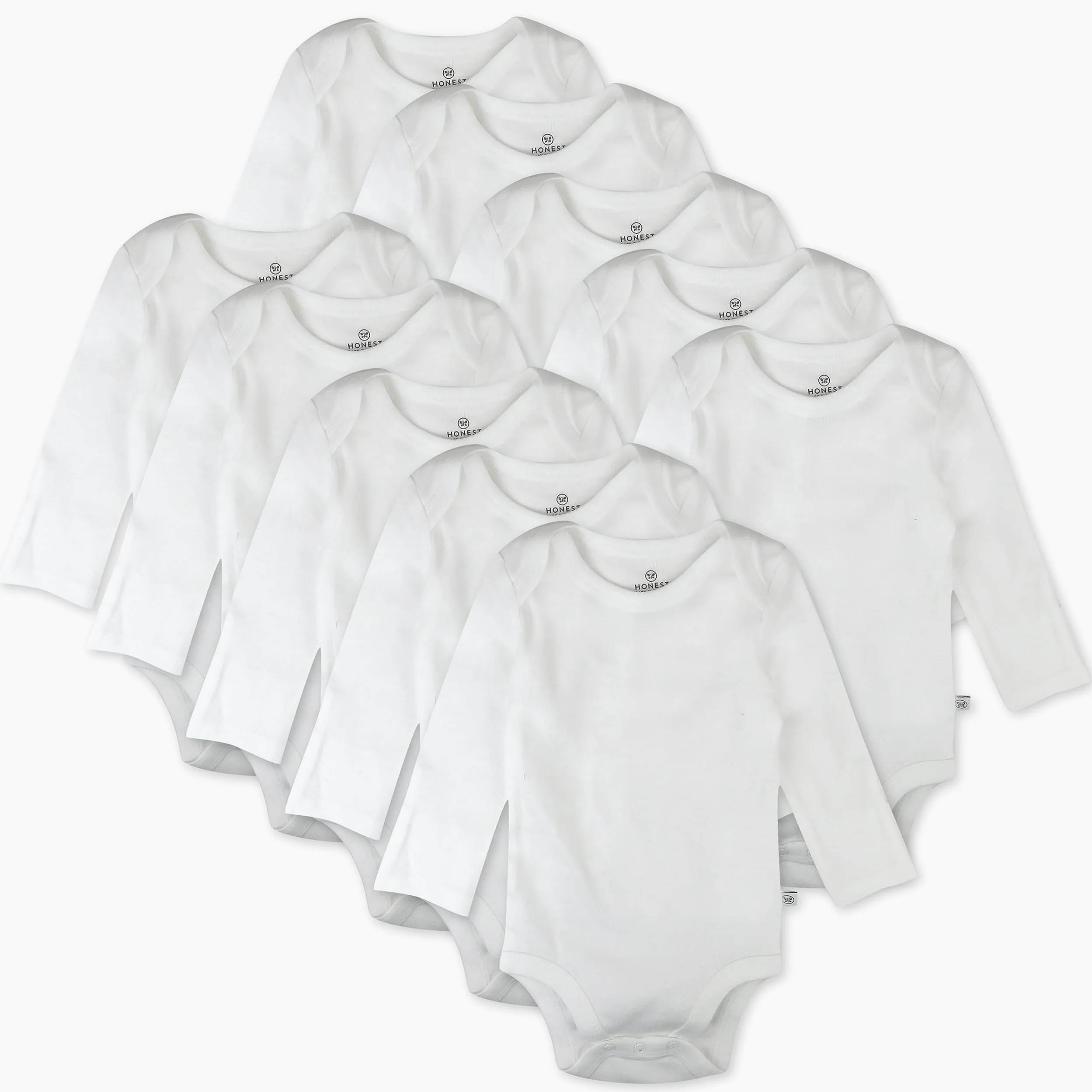 HonestBaby Baby - Body de manga larga de algodón orgánico para bebé, paquete de 10