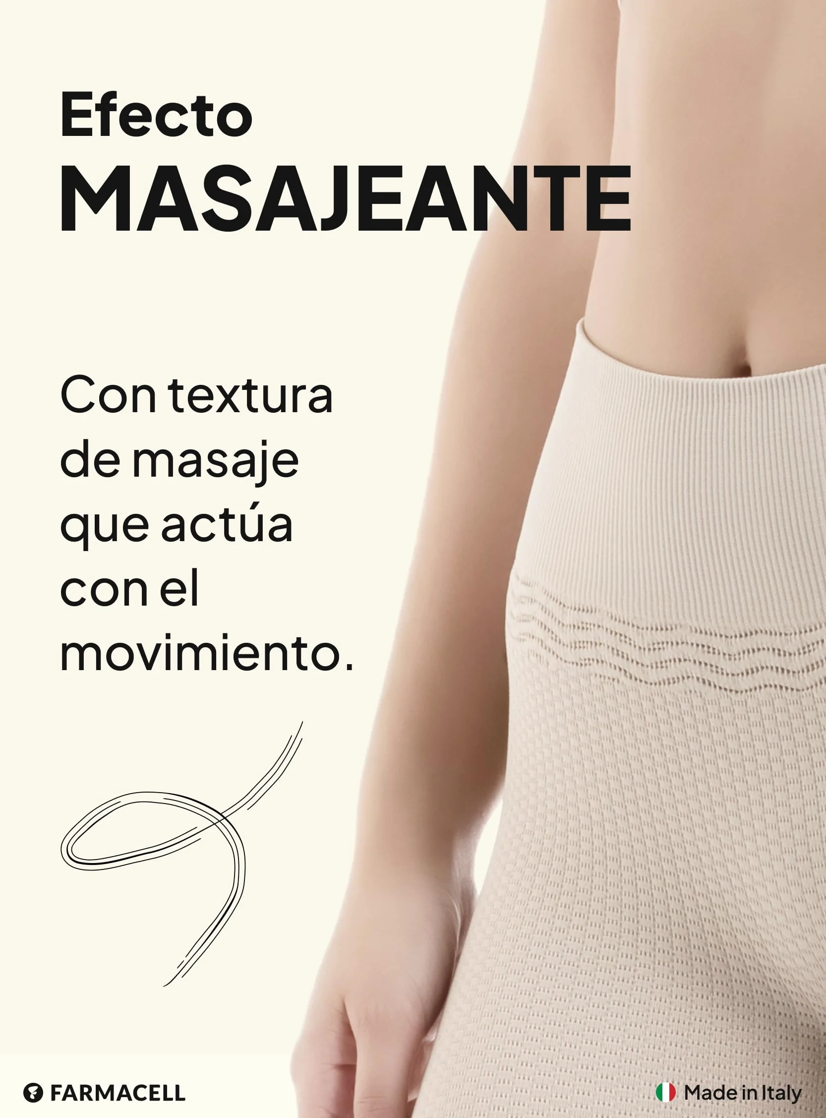 Farmacell Faja Pantalón Mujer Anticelulitis Masaje y Efecto FIR, Made in Italy, 1103