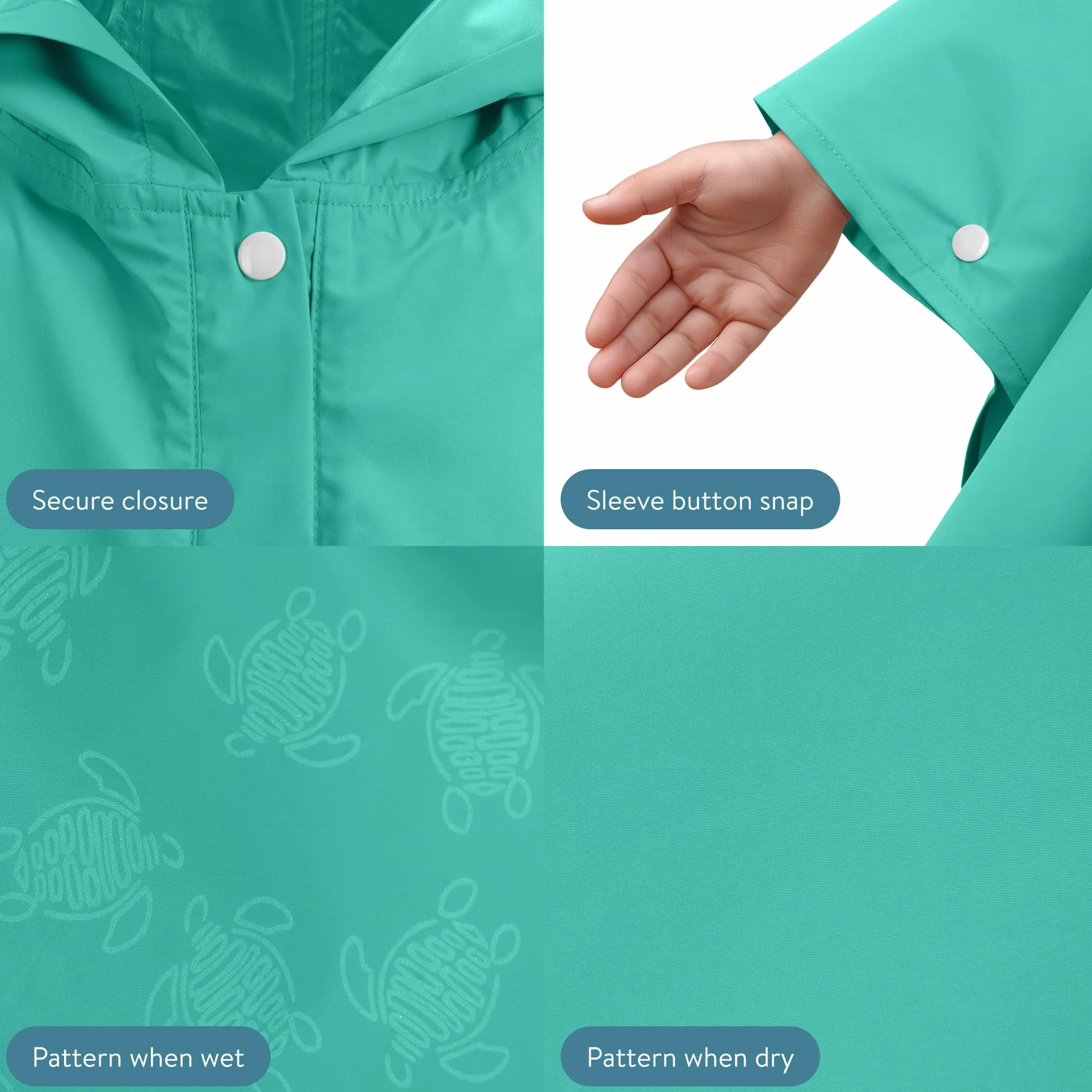 JEMIDI Poncho Impermeable Niño - Capa de Lluvia Infantil Mágica con Cambio de Color al Contacto con Agua - Con Bolsa de Transporte - Poncho Lluvia Niña Niño 3-5 Años - Morado