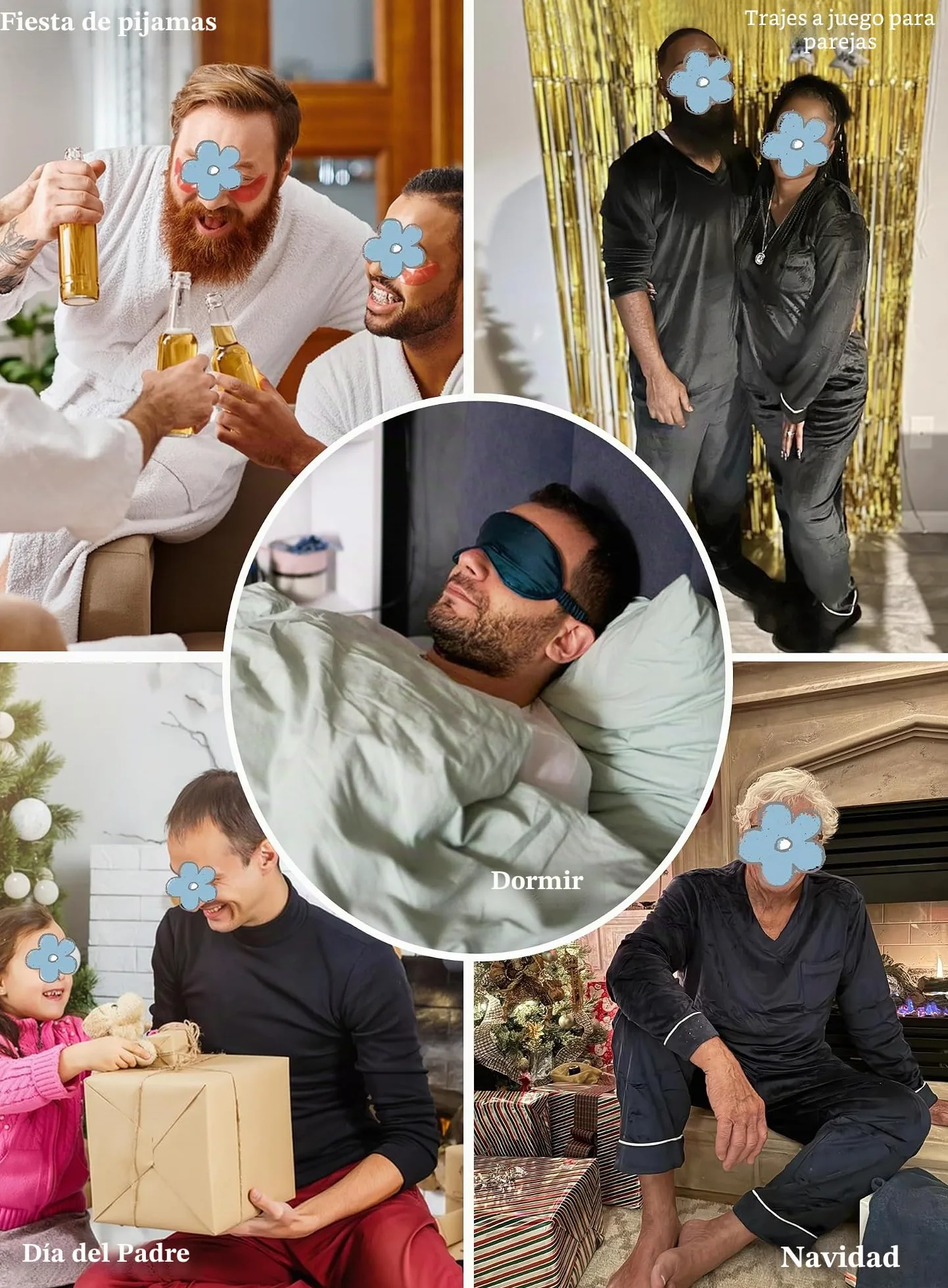 Lovasy Pijama Hombre Invierno Manga Larga Polar Pijamas para Hombre de Franela Cálido Largo