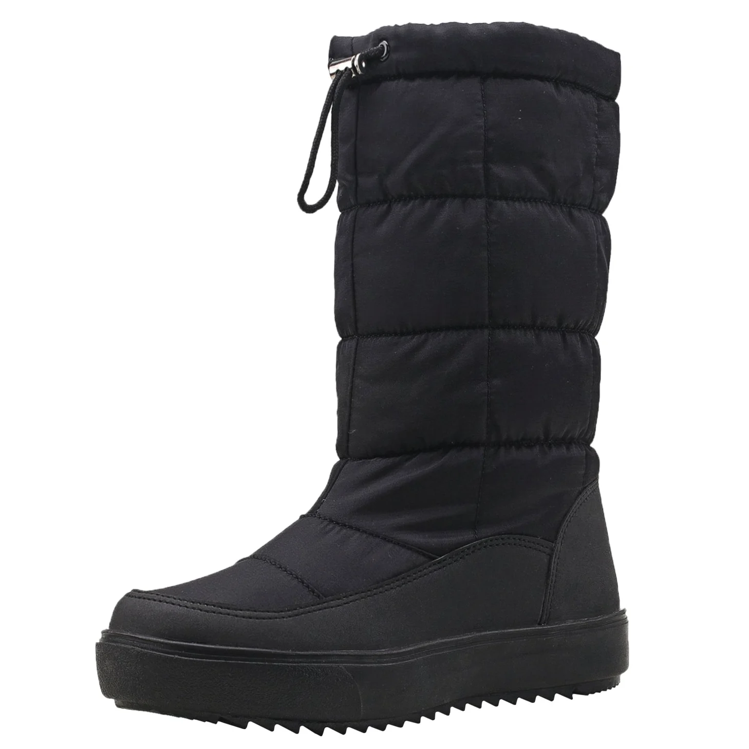 Shenji Zapatos de Mujer de Invierno - Botas de Nieve con Tela Estampada de Nylon Caliente y Suave H7624