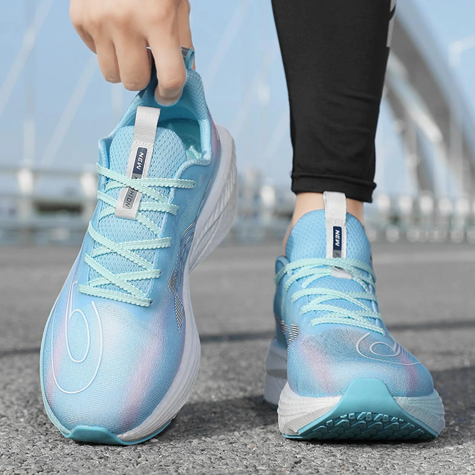Zapatillas de Running Hombre Degradado Suela Gruesa | Zapatillas de Running Hombre Color Degradado Suela Gruesa Amortiguación Transpirables