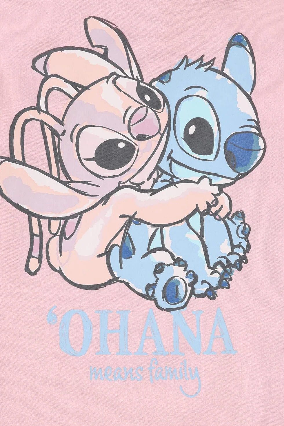 Disney Sudadera con capucha para niñas Lilo and Stitch Pink Stitch and Angel