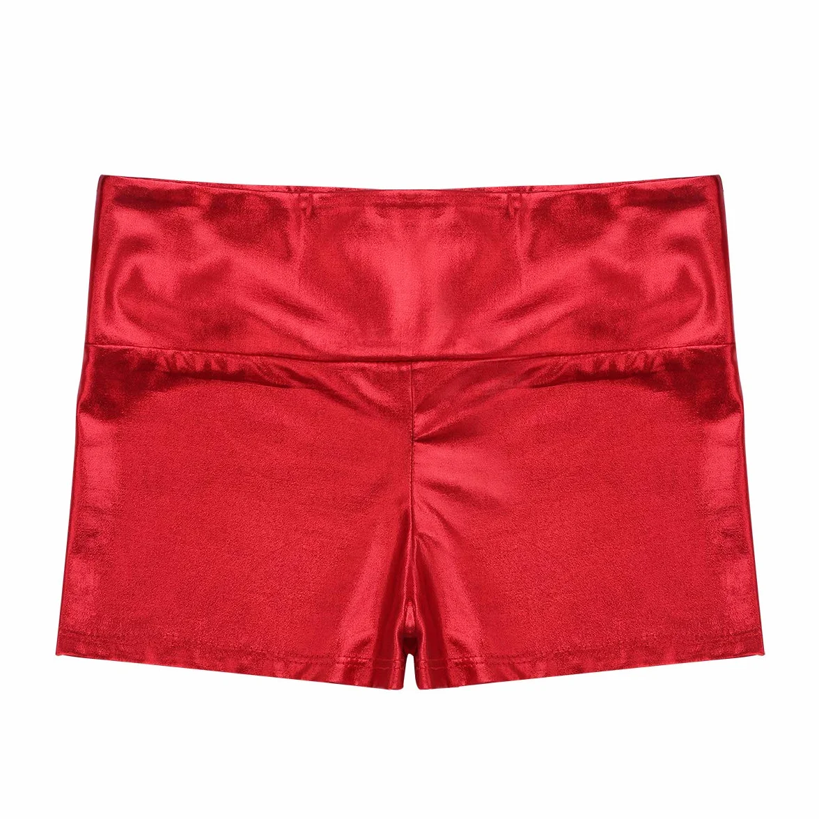 ranrann Pantalones Cortos Deportivos de Danza para Niña Shorts de Charol Metálico Cintura Alta Elástico Bóxer de Baile Yoga Gimnasia Fitness Hot Pants