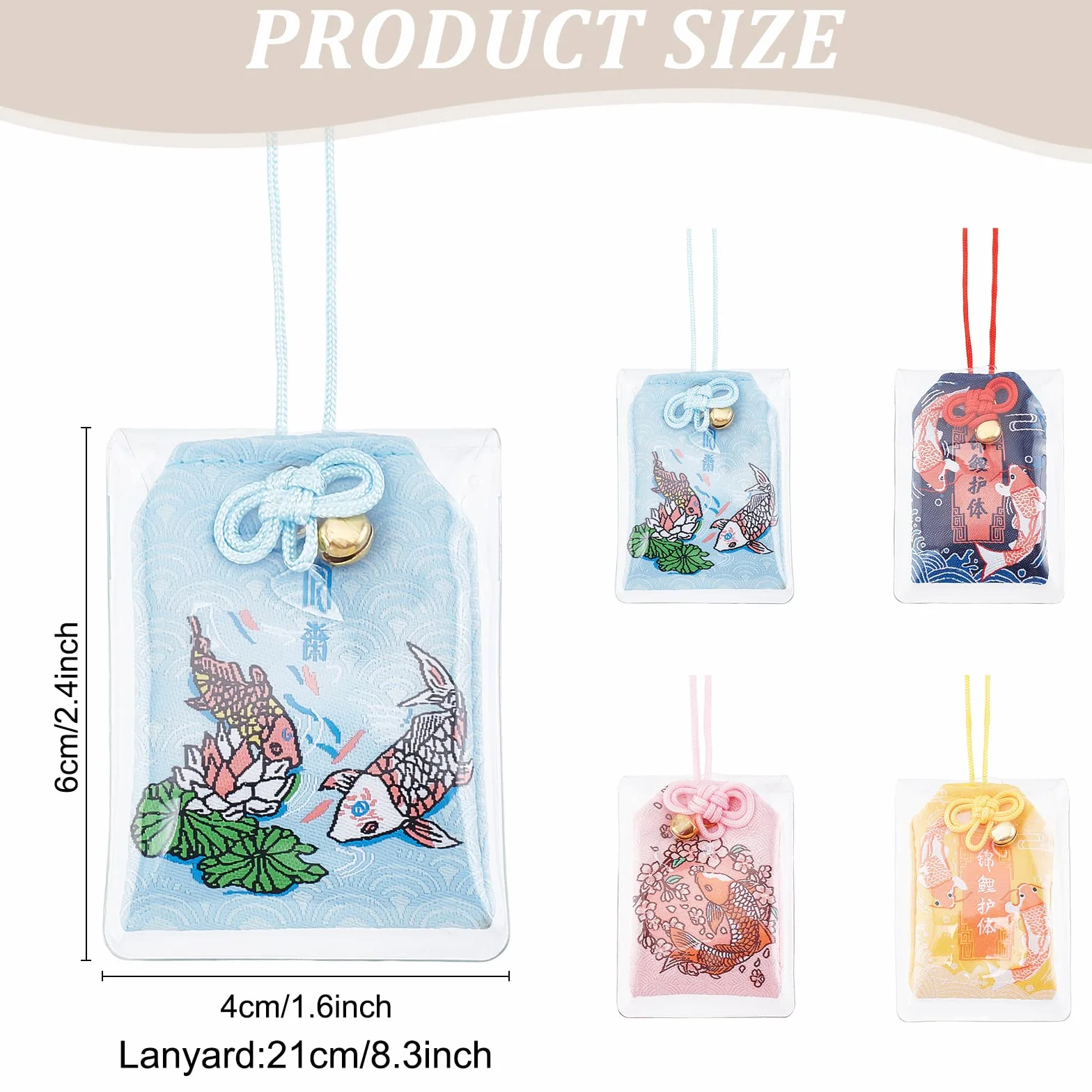 WEBEEDY Japonés Omamori Amuleto Colgantes Bolsita