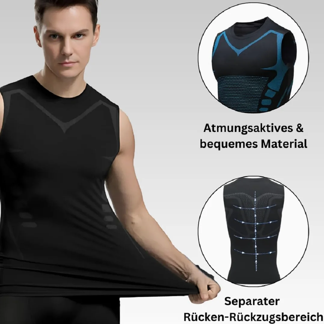 Duneva Vital Vest, Vital Vest Chaleco adelgazante, Vitalvest, Body Shaper Hombre Ionic Shaping Camiseta sin mangas