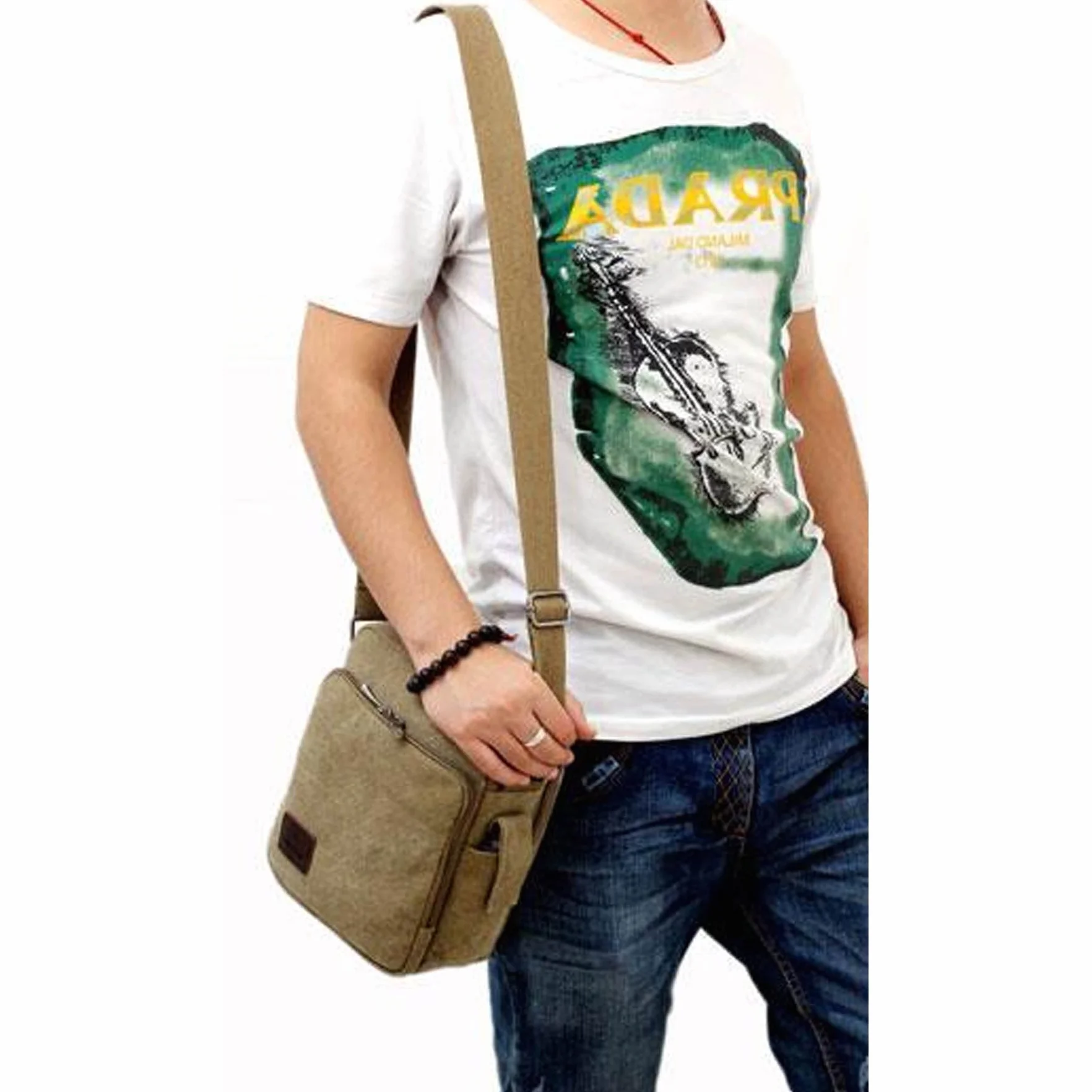 Bolso Bandolera Hombre Pequeñas Bolsos de Tela Vintage Messenger Bag para Colegio Bolsa de Lona Universidad Libro Bolsos Originales Bolsas de Viaje Sport Bag