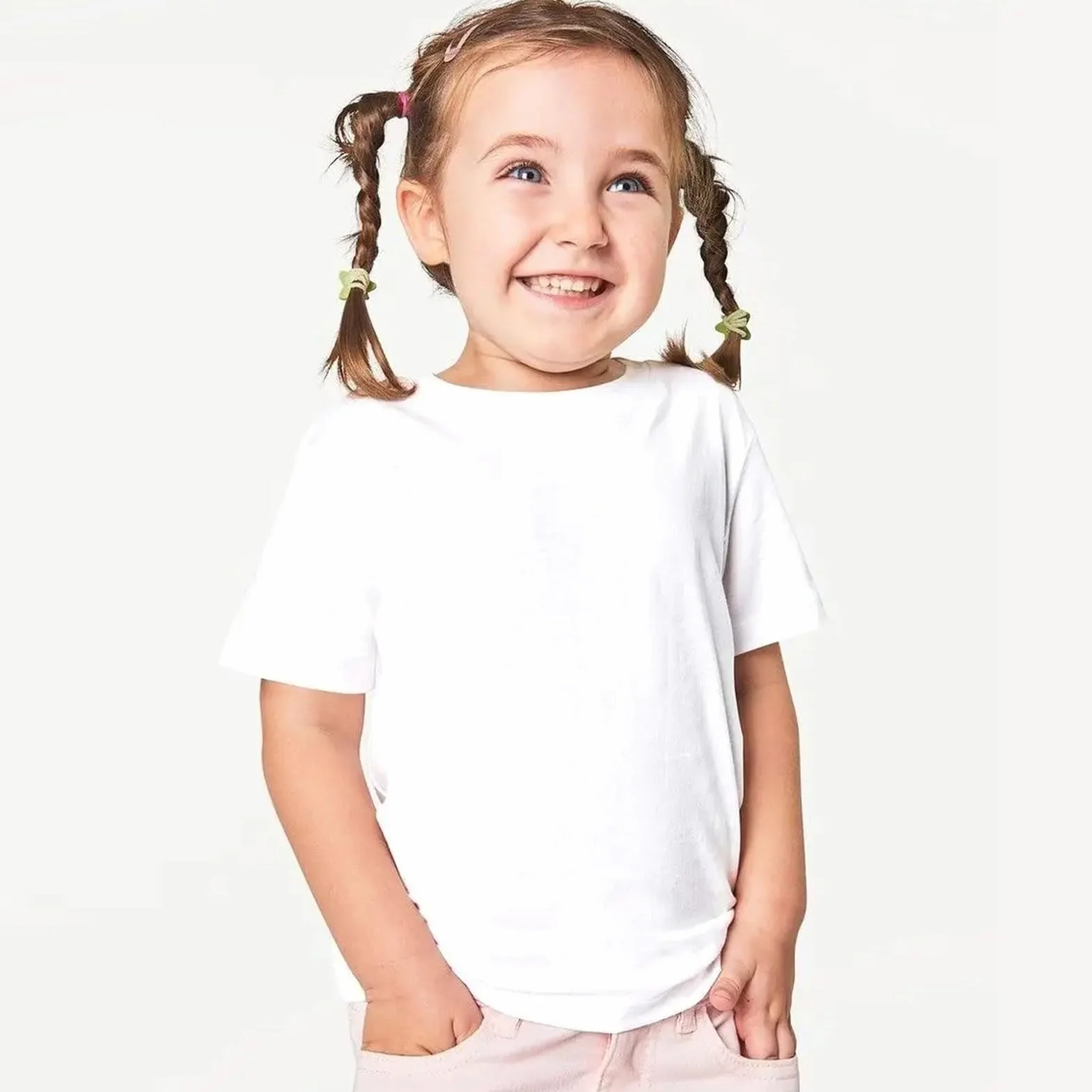 Camiseta de manga corta para niña, camiseta de verano para niña, cuello redondo, camiseta holgada, informal, cómoda