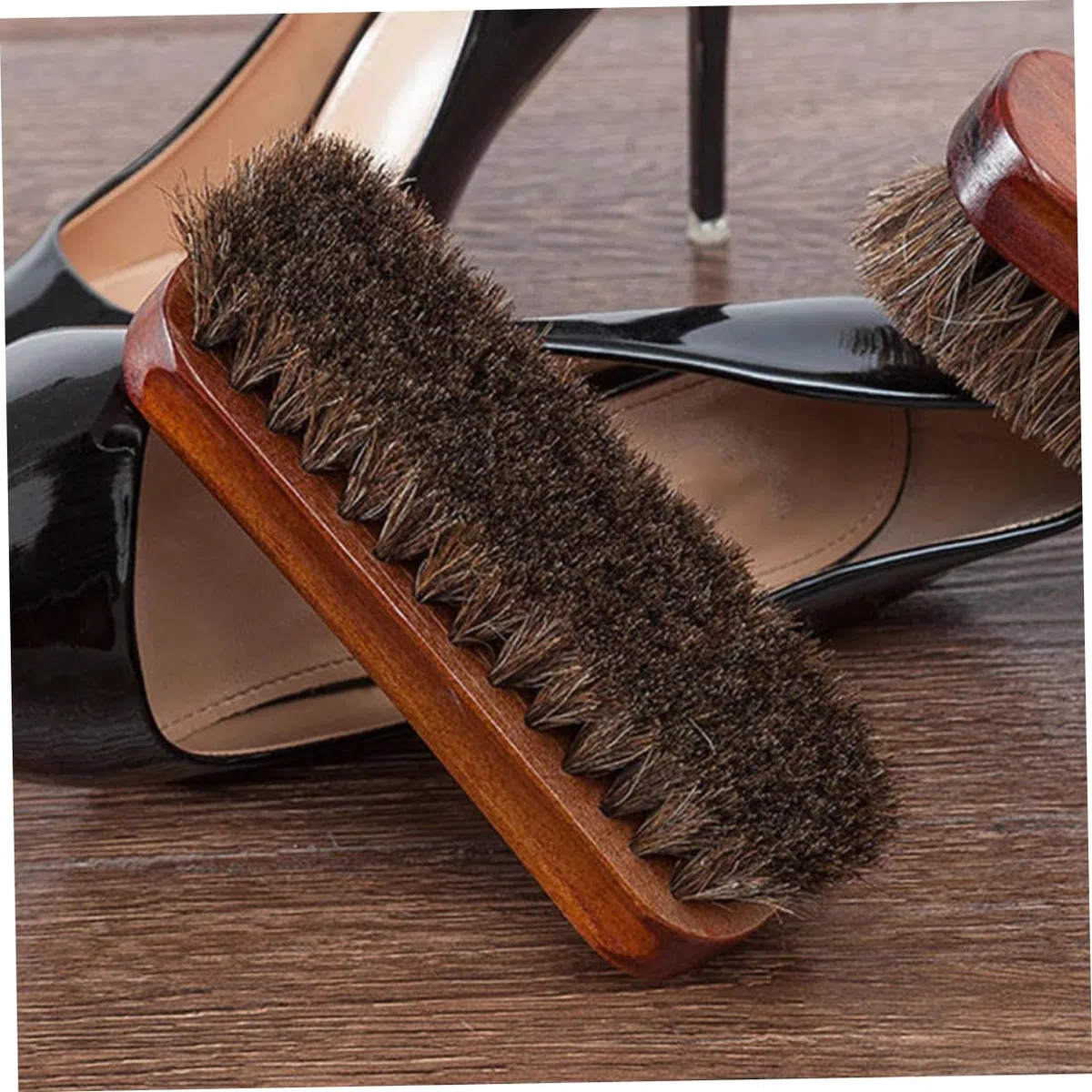 LIFKOME 3 Series Cepillo De Pelo De Caballo para Zapatos. Kit De Limpieza De Zapatos De Gamuza Betún Negro Equipo Polaco Tirador Madera Cepillo para Botas Limpiador De 2 Piezas X 3