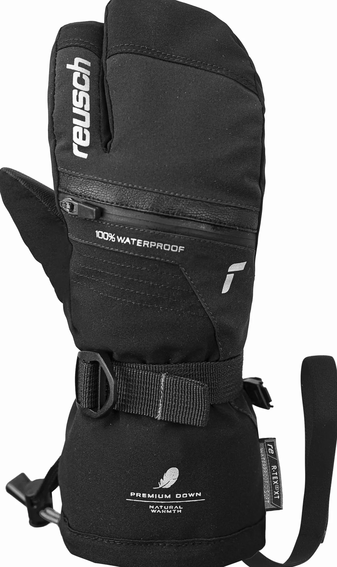 Reusch Lando R-Tex XT Junior Lobster Muy cálido, Impermeable y Transpirable, 3 Dedos, Guantes de Invierno, Guantes de esquí para niños, Adolescentes, niñas y niños | Guantes de invierno impermeables y transpirables, con 3 dedos, con softshell, talla 4-6,5