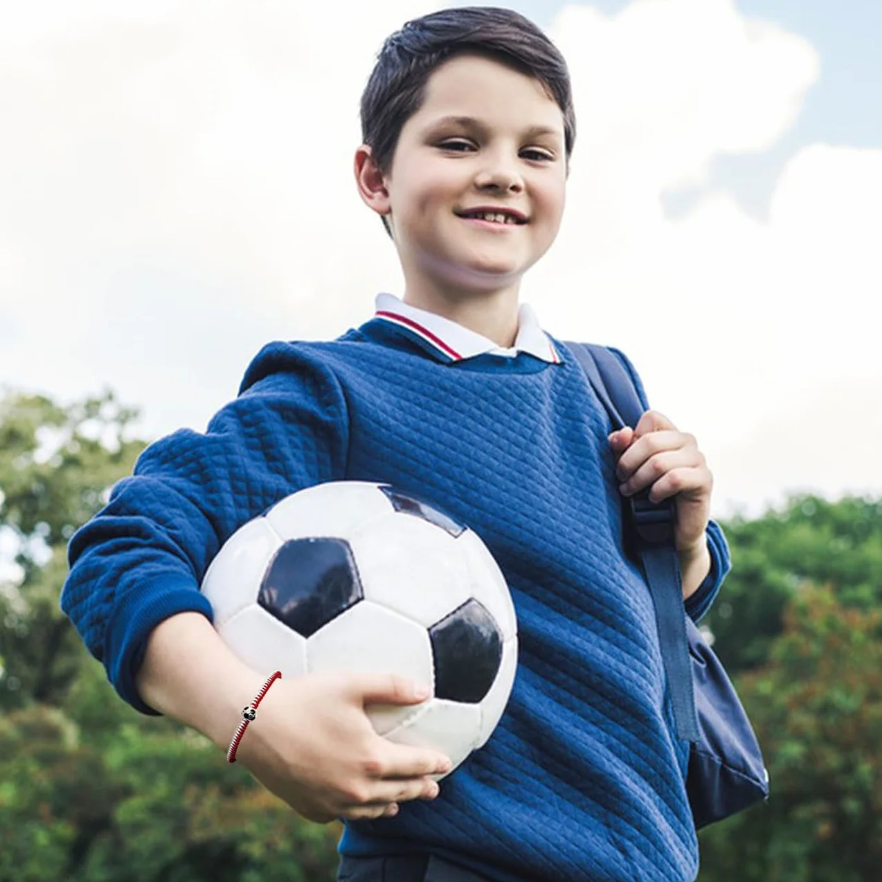 Lote de 2 Pulseras de Fútbol para Niños, Pulseras de la Amistad Ajustables, Pulsera Tejida Ajustable, Regalo de Fútbol para Cumpleaños de Niños Deportistas, Adolescentes, Niñas y Niños, B
