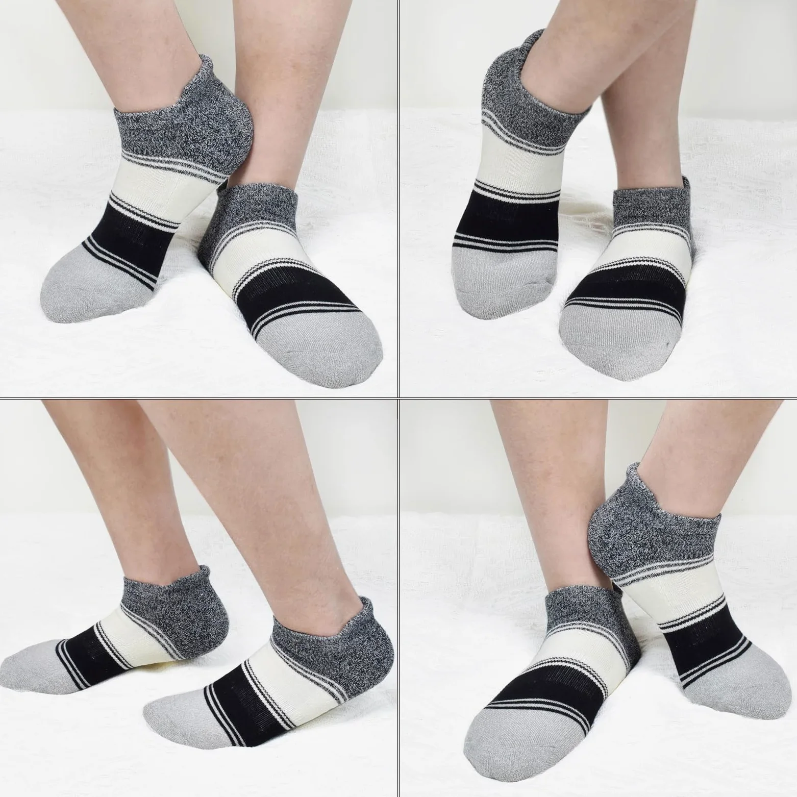 Calcetines deportivos de algodón para mujer, de corte bajo, acolchados, transpirables, para correr, con lengüeta, de algodón, paquete de 6