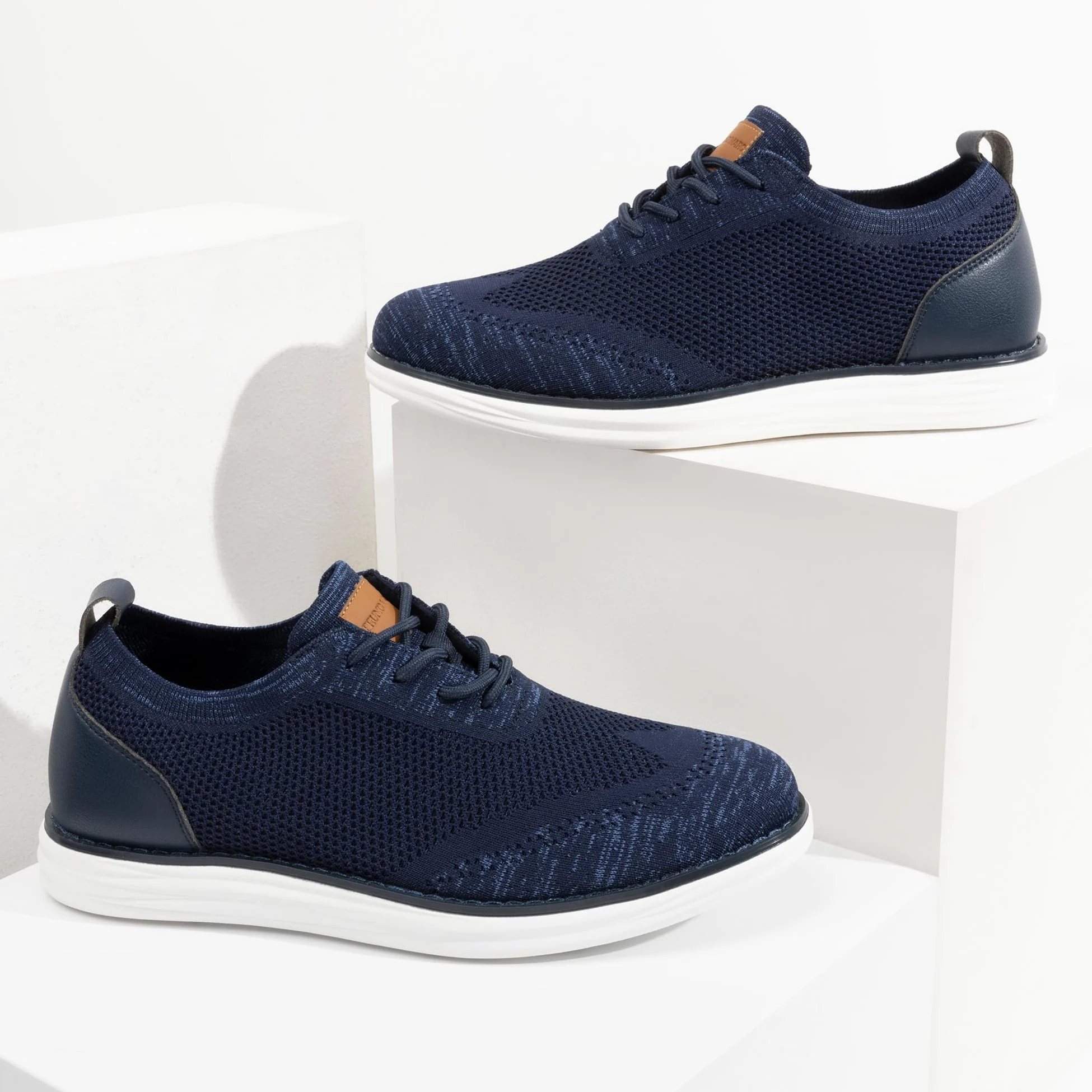 Bruno Marc Zapatos de Cordones Transpirables Zapatillas de Vestir Oxfords Clásico Formales Derby para Hombre Verano Casuales,Size 47,Azul Claro,GRAND-02