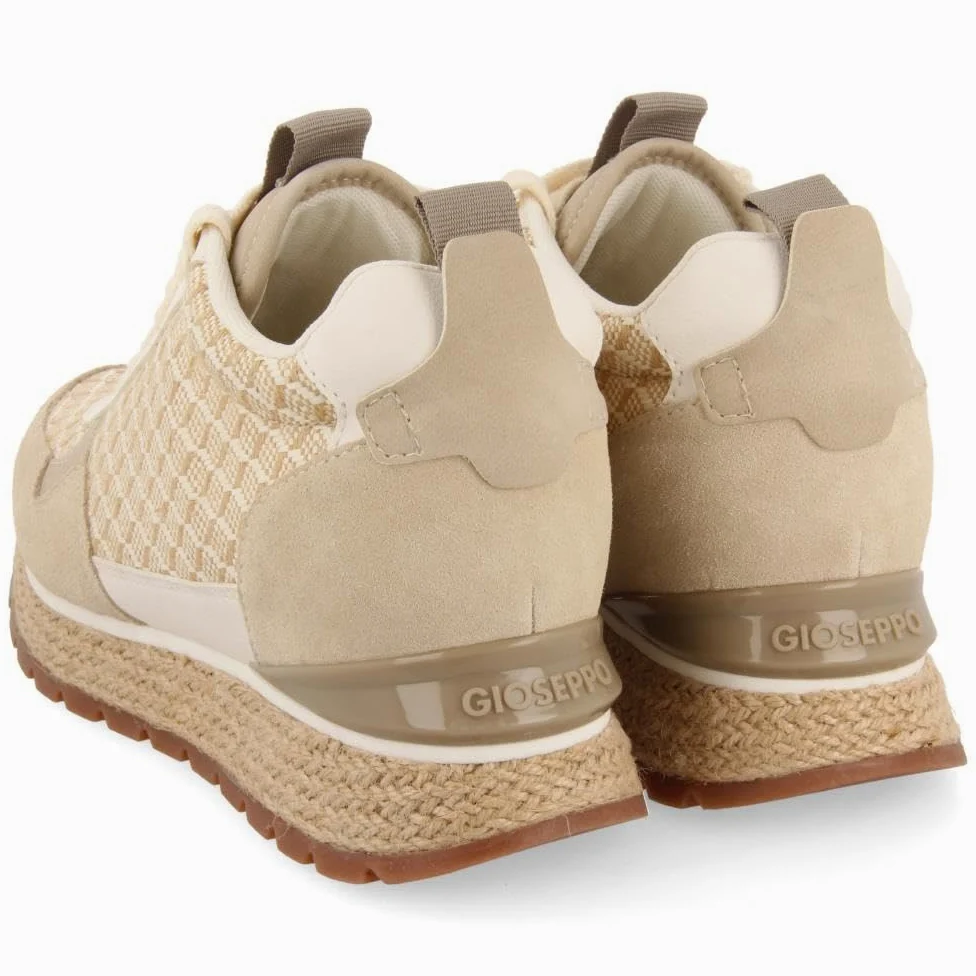 Sneakers Beige DE CUÑA Interna con Estampado GEOMÉTRICO para Mujer Puke