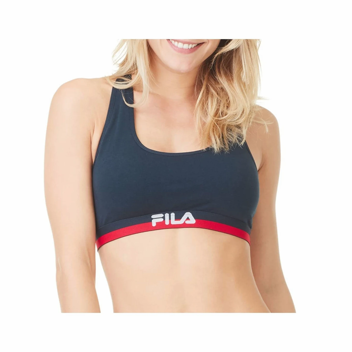 FILA Sujetador Deportivo Mujer algodón, Ropa Deportiva, Gym y Yoga (lote de 3)