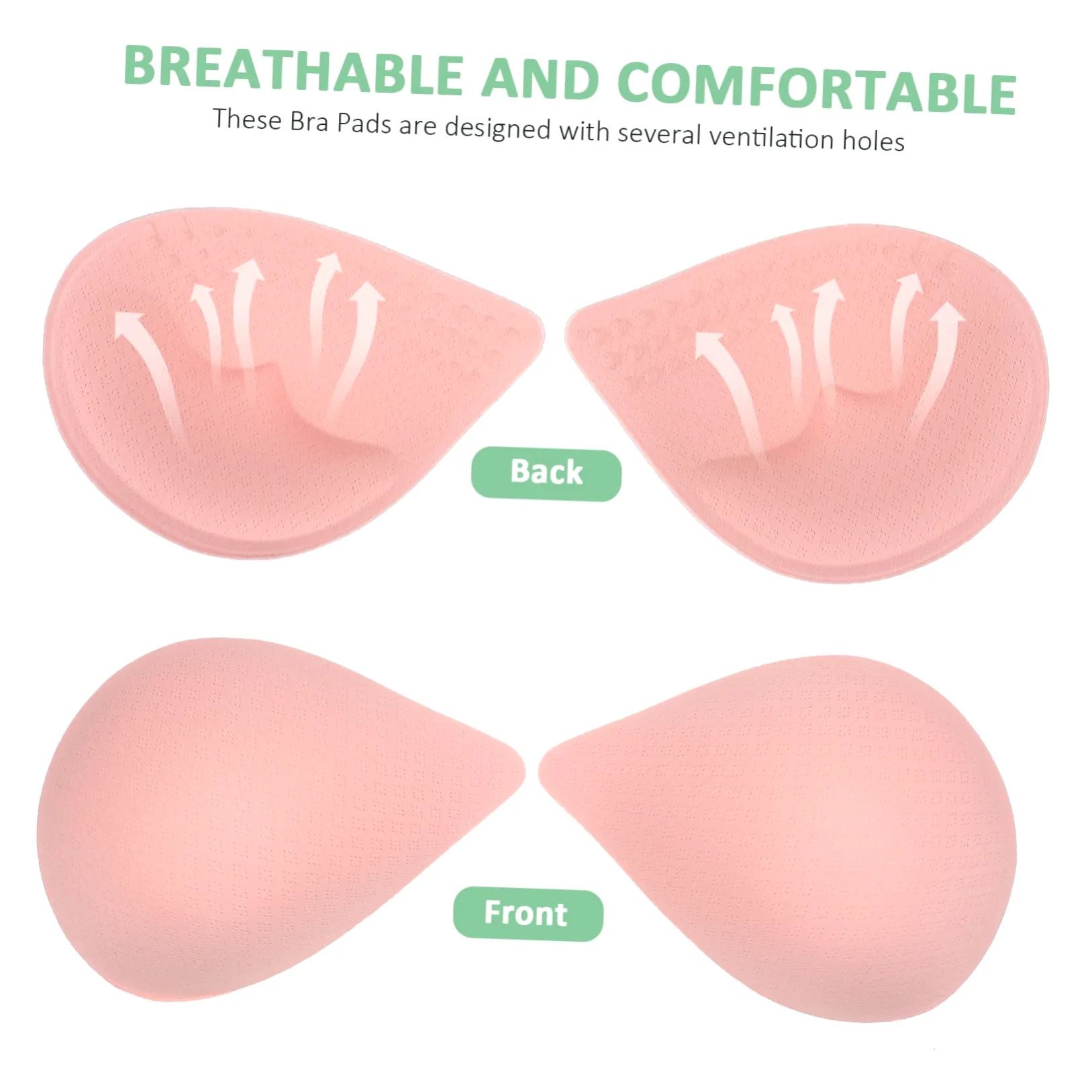 Almohadilla de Sujetador Desmontable 12 Pares Xxl, Fibra Elástica Poliéster | Lavable, Orificios de Ventilación, Cómoda y Ligera, para Vestidos de Boda y Gala, Talla Europea 38 40