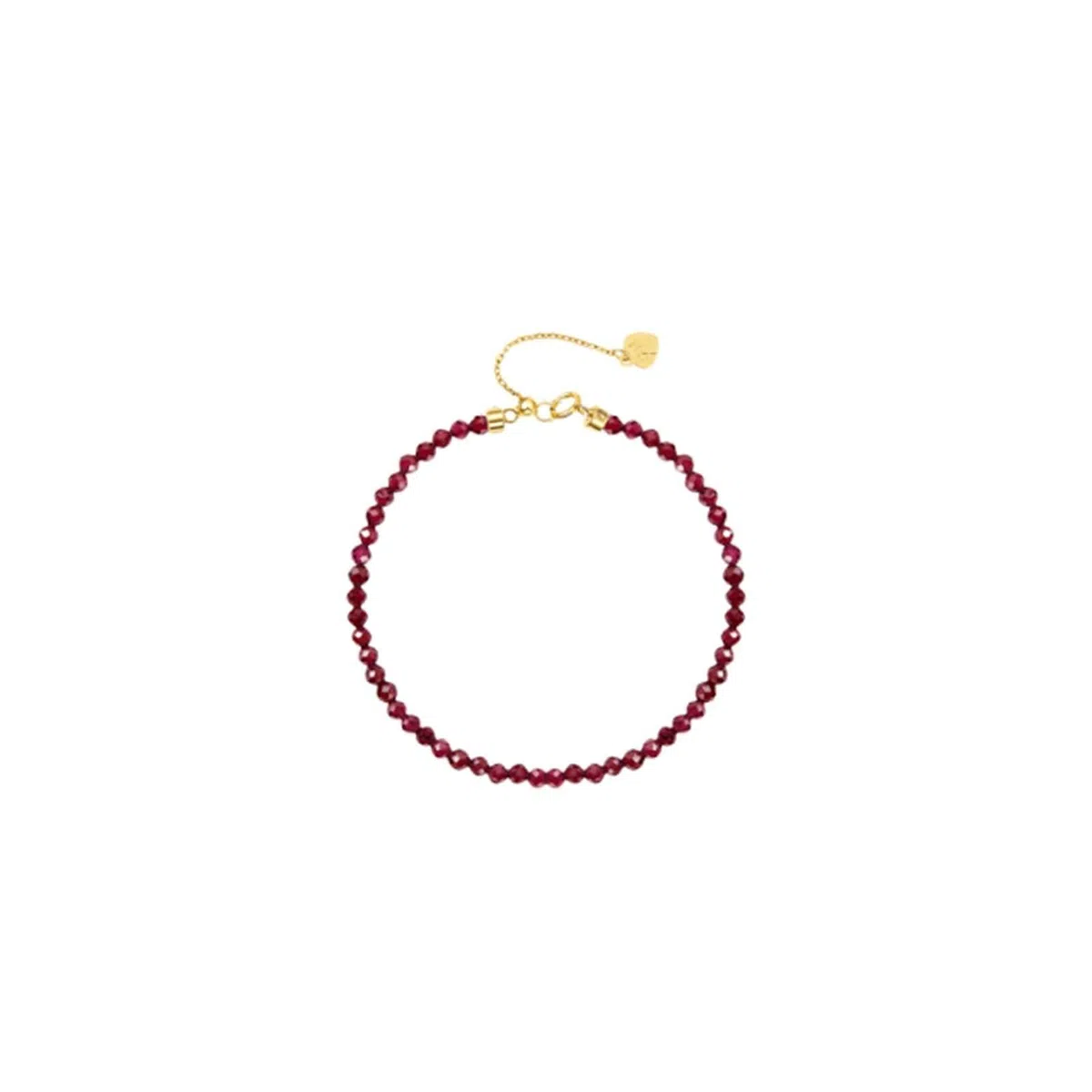 Pulseras de Mujer Oro 9 Kilates / 14 Kilates / 18 Kilates, Cuentas de Amatista Natural de 4 MM, Cadena Extensible 16 CM + 5 CM, Pulseras de Púrpura para Mujer Ajustable