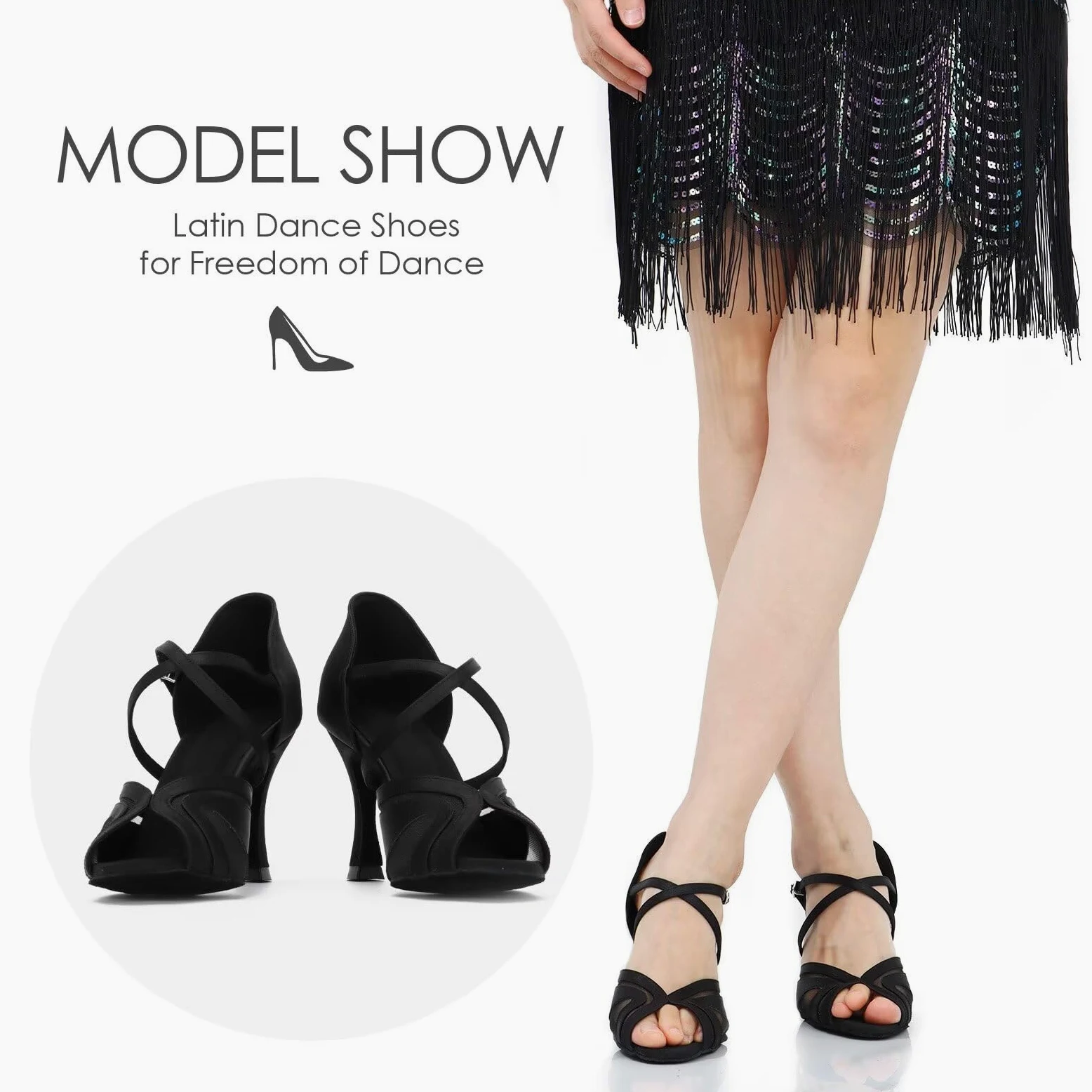 Zapatos de Baile de salón para Mujer Salsa Latin Dancing Heels Party Evening Wedding Dance Pumps con Correa de Tobillo