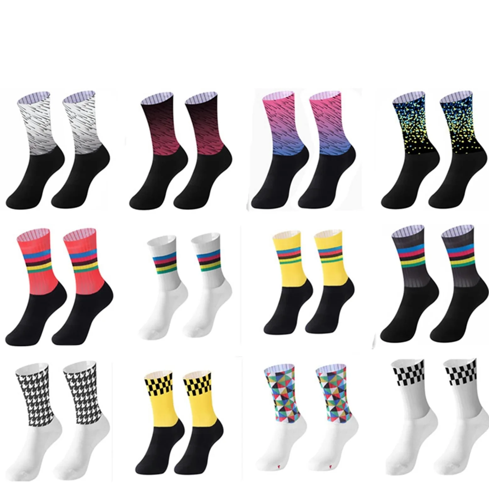 Sport Pro Ciclismo Calcetines cómodos Carretera Calcetines de Bicicleta Calcetines de montaña Calcetines de Carreras Calcetines Deportivos