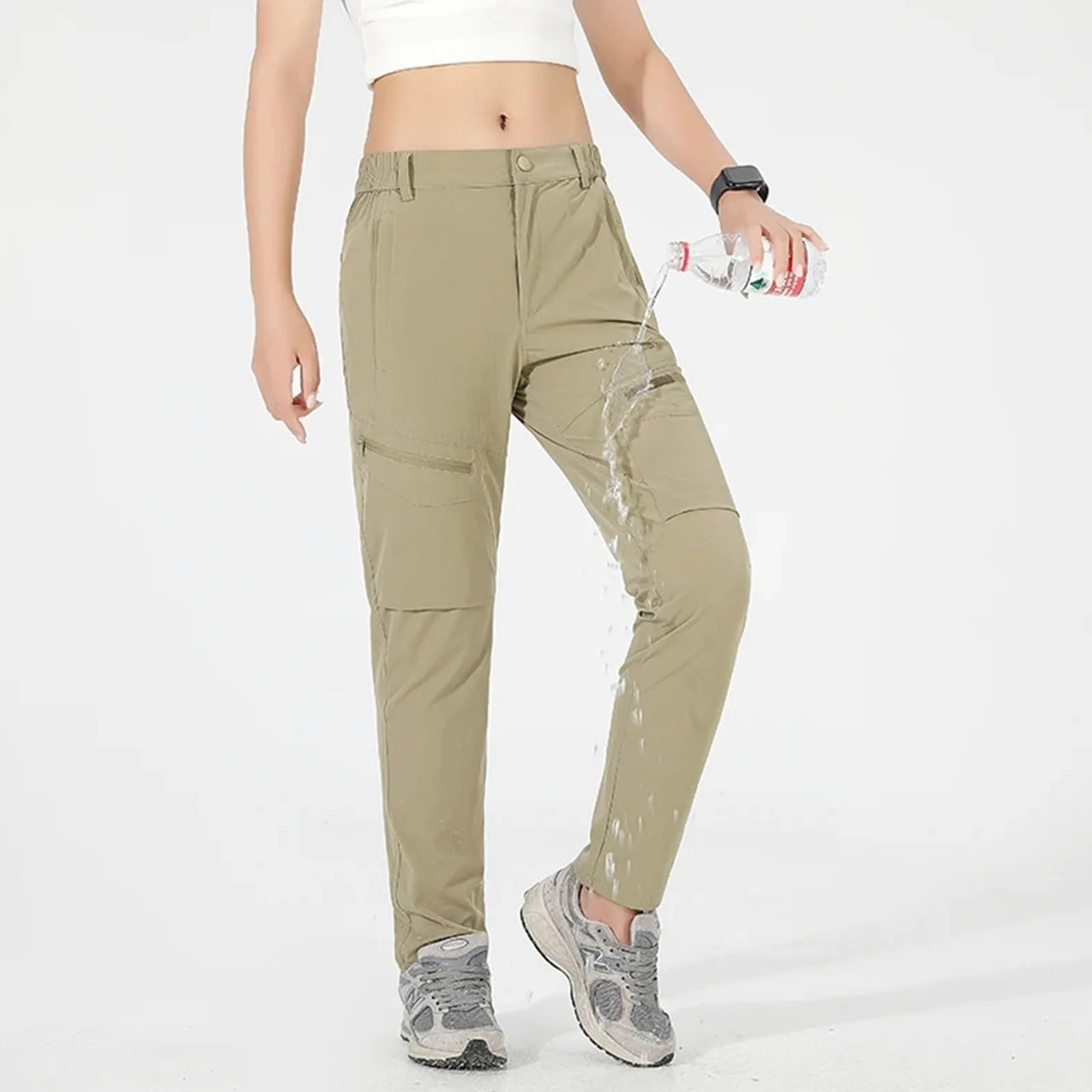 Pantalones Trekking Mujer Pantalones de Senderismo for Mujer, elásticos en 4 direcciones, Impermeables, Verano, Cargo, Trekking, Escalada, Camping, Deportes al Aire Libre, Pantalones montaña
