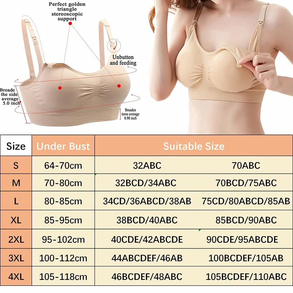 Paquete de 3 Sujetadores de Lactancia para Mujer, Sujetador de Maternidad inalámbrico sin Costuras, Sujetadores de Lactancia, Bralette, Camisola, Sujetadores para Dormir con Almohadillas extraíbles