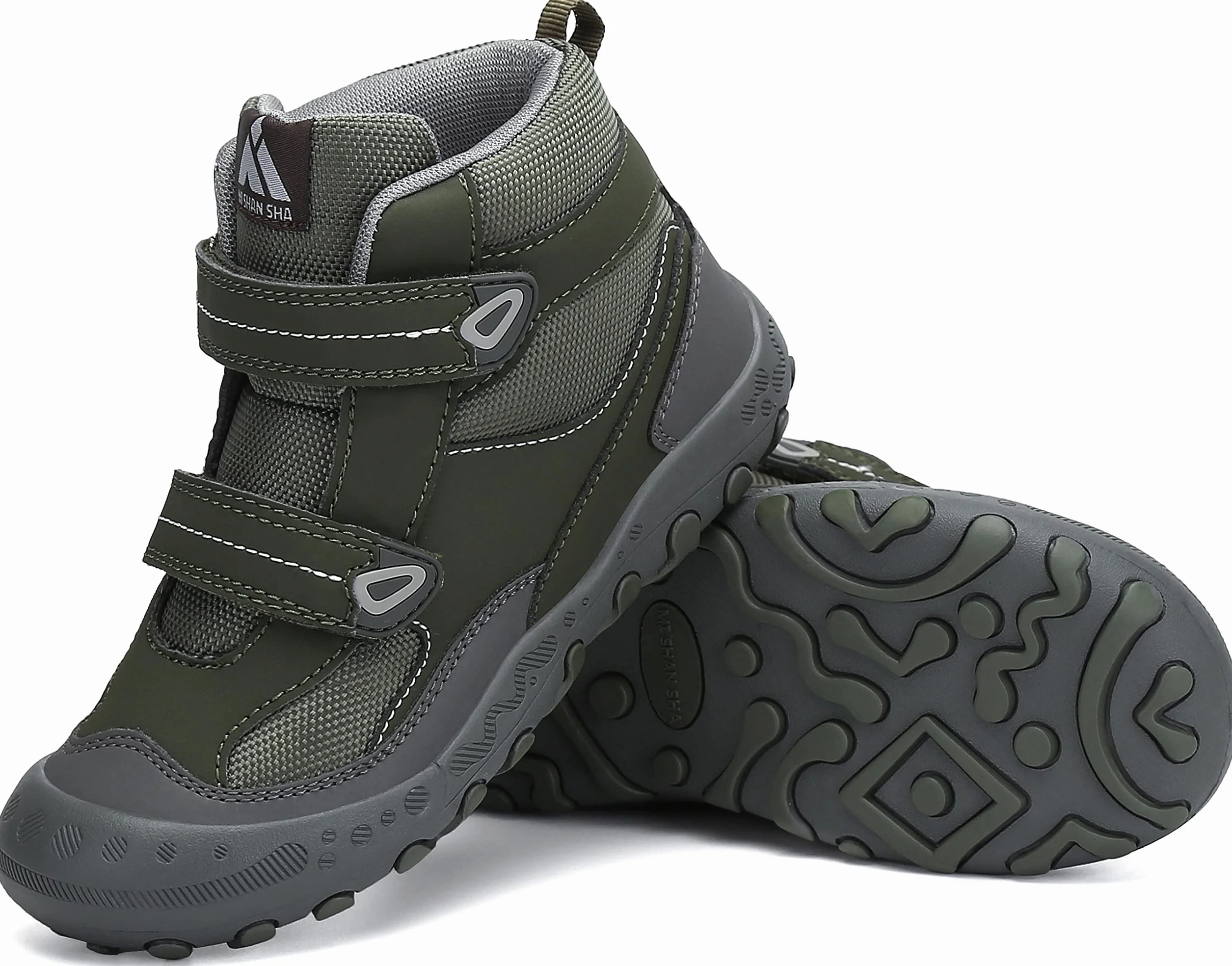 Mishansha Botas de Senderismo Niño Niña Zapatos de Trekking Antideslizante Ligero Zapatillas de Montaña Cómodos Exterior, 028 Verde, 30 EU