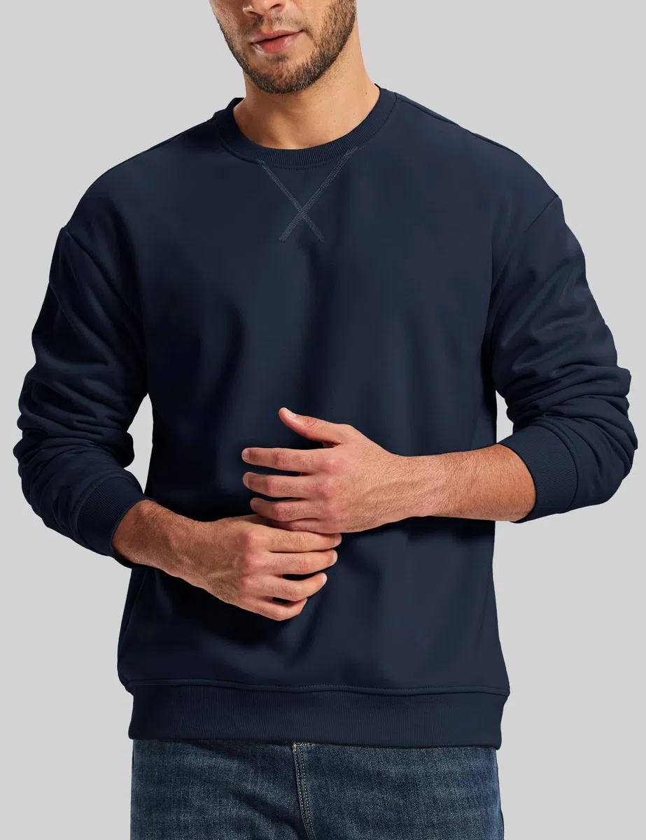 MAGCOMSEN Sudadera para Hombre sin Capucha, con Forro Polar