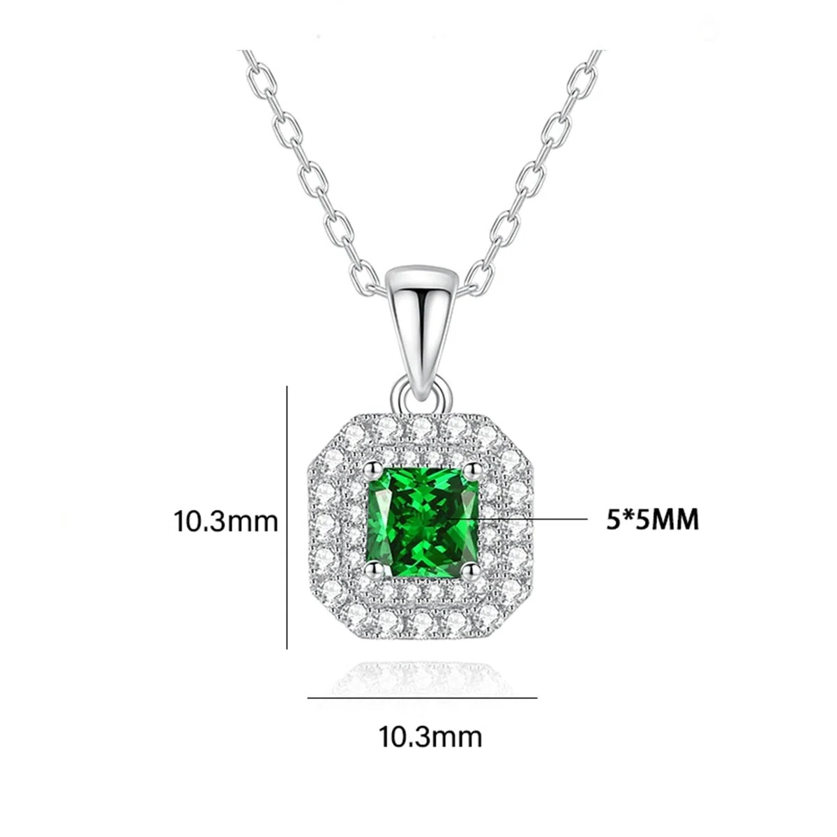 Collar de oro de 9 quilates para mujer con topacio y moissanita, joyería geométrica de oro para mujer