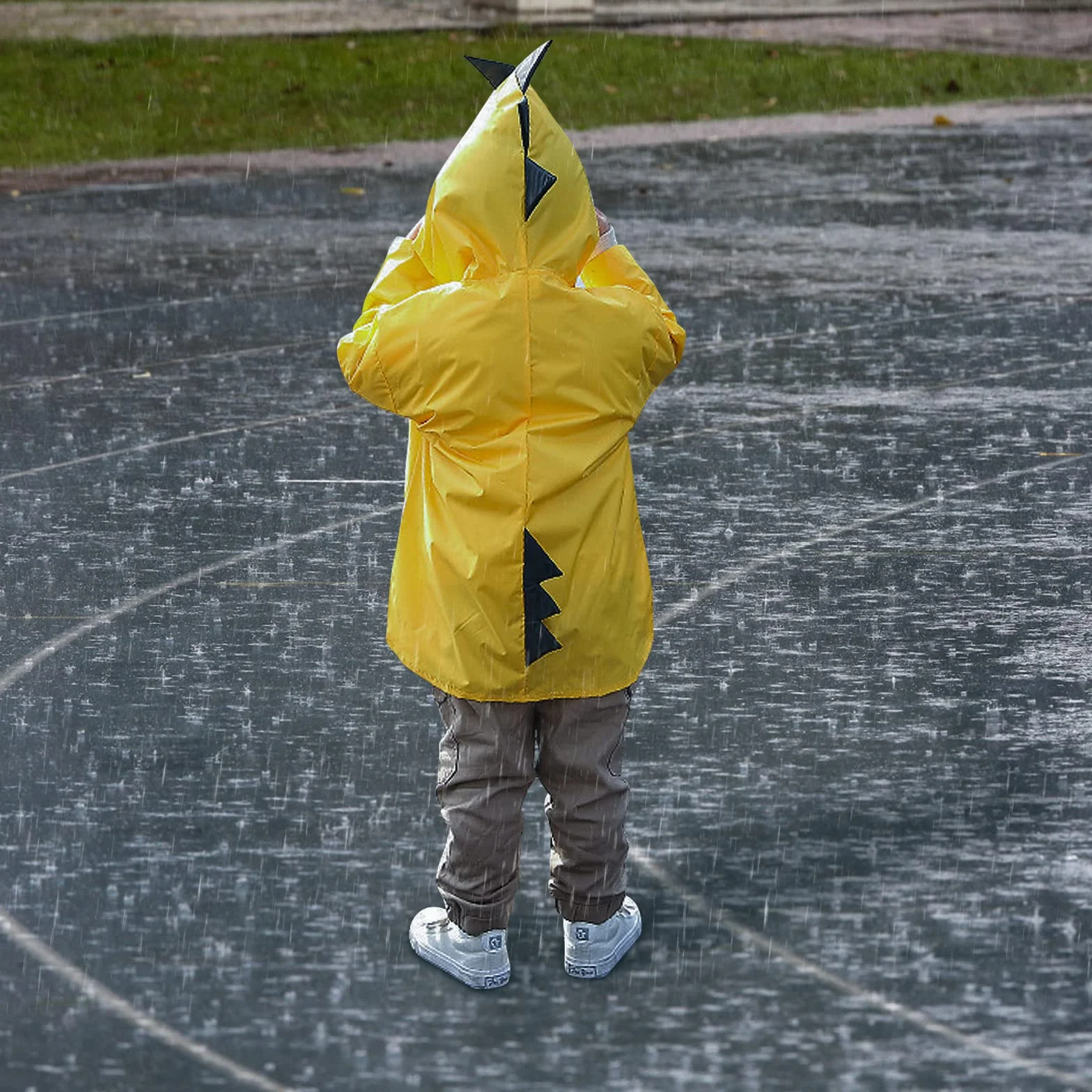 Infantiles Chubasquero, Impermeable Abrigo Ropa Poncho de Lluvia para Niños Niñas, 5-8 Años Chaquetas Traje Capa de Lluvia con Capucha para al Aire Libre Ciclismo Cámping Senderismo