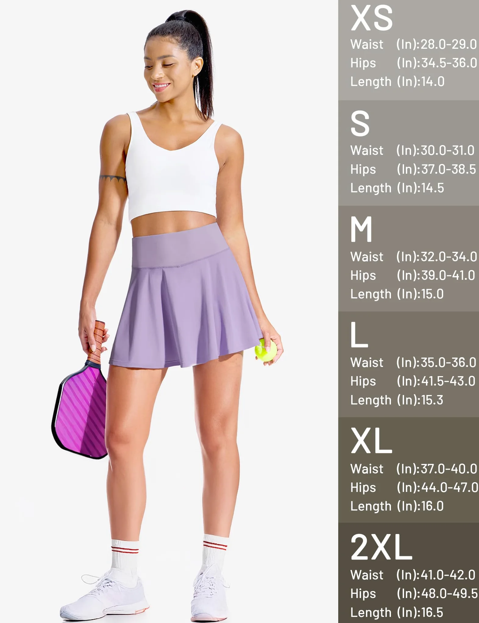 MIER Falda de tenis plisada para mujer, falda de golf con pantalones cortos, bolsillo de cintura alta, falda atlética fluida para entrenamiento, pickleball