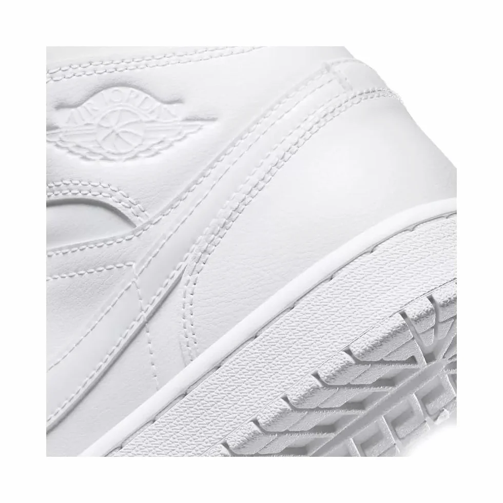 NIKE Wmns Air Jordan 1 Mid Sneaker Mujer White-White 42 EU