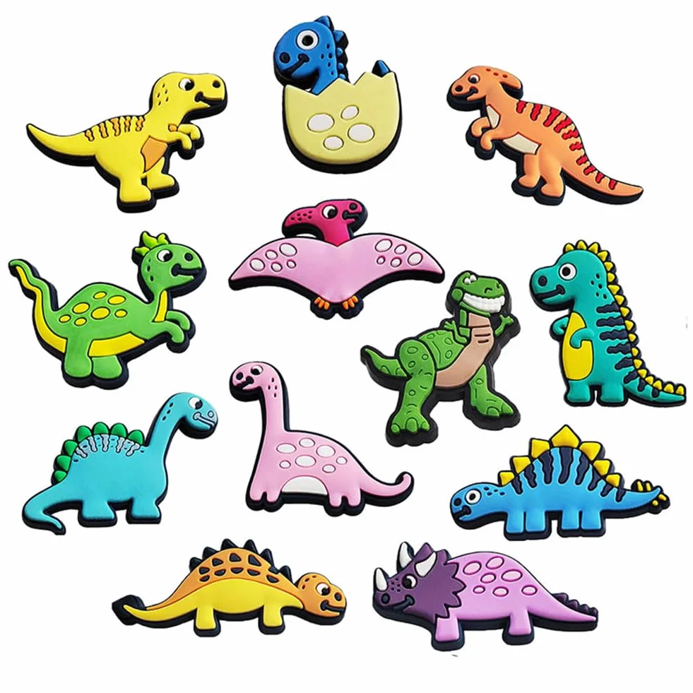 Dinosaurio Encantos del Zapato 38PCS Cute Cartoon Zapato Decoración Croc Charms para Niñas Mujeres Niños Adultos, Regalo para Fiesta de Cumpleaños