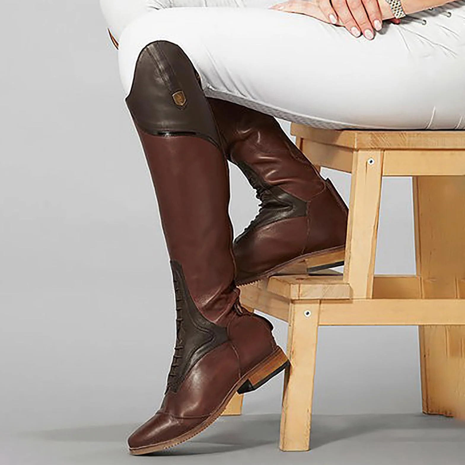 Botas Altas Ecuestres Resistentes Al Desgaste Cremallera Trasera Antideslizantes Hasta La Rodilla Tacón Medio 3-5 Cm 46 Negro