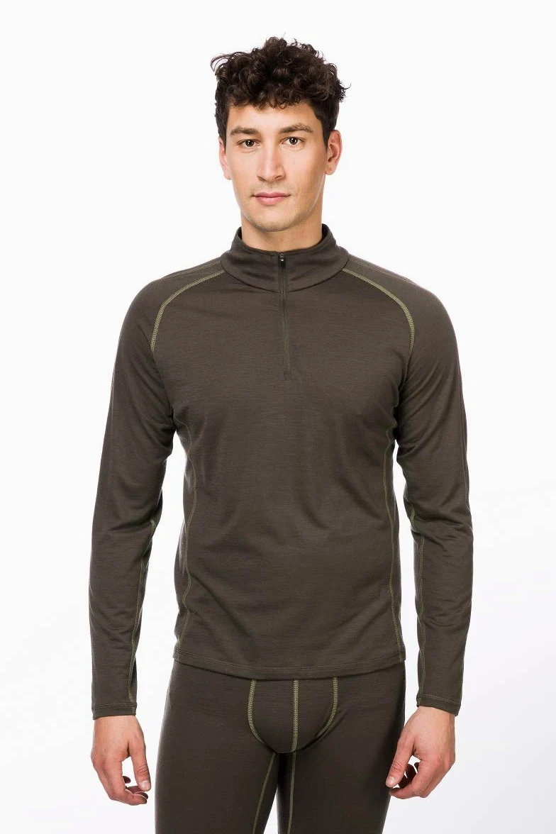 super natural Base 1/4 Zip 175 Camiseta de Manga Larga de Lana Merino. Hombre