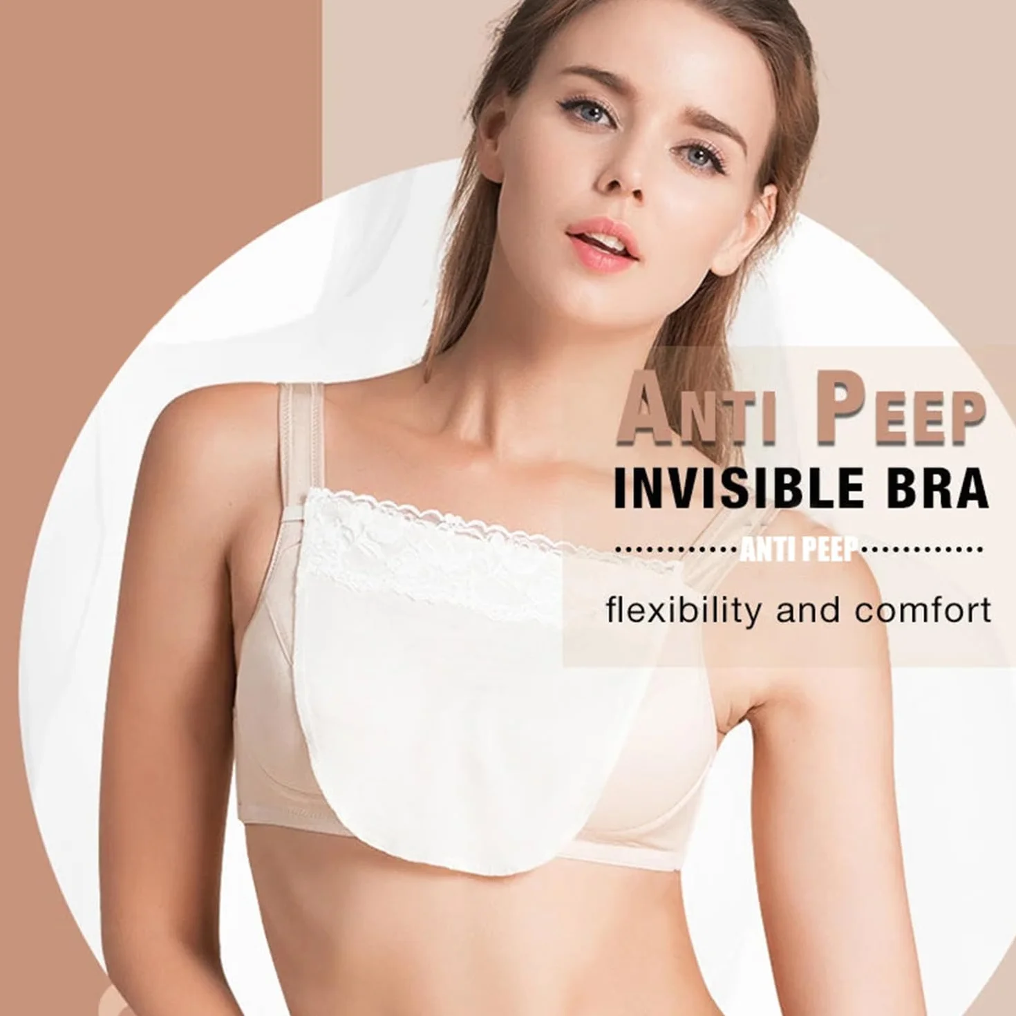 6 Unidades Sujetador Encaje Clip para Mujer - Cubre Escotes Invisibles con Tirantes Ajustables, Top Interior Imitación Elegante sin Costuras, Diseño Cómodo y Discreto para Blusas Escotadas