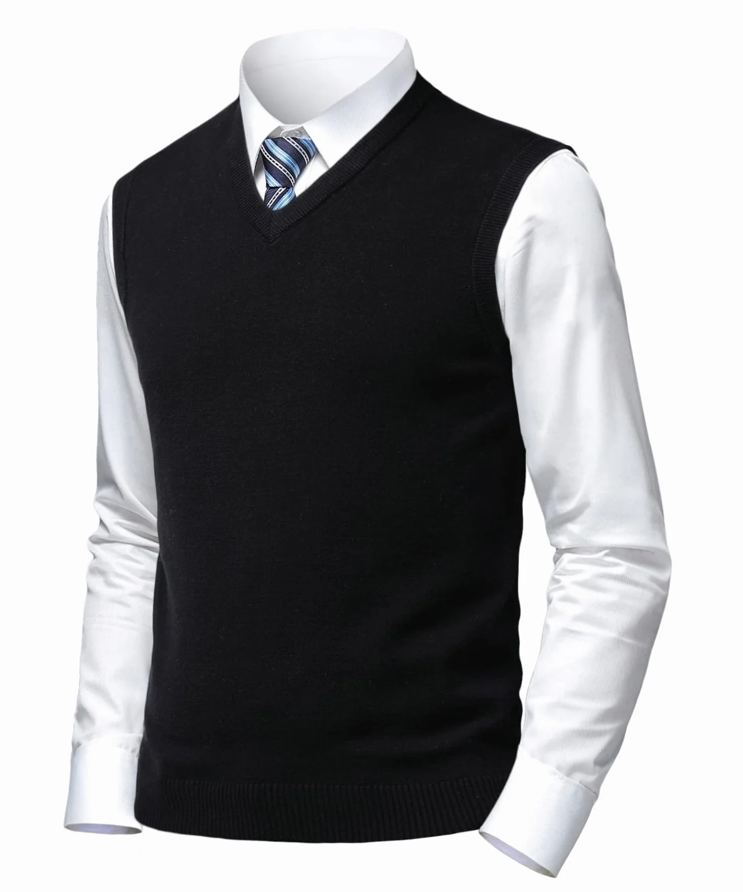 Hombre Sin Mangas con Cuello En Casual de Punto Pullover Jerséis Jersey Suéter Chaleco suéter Caballero Suéter Lana Cardigans Tank Tops Mangas Rebecas Chaqueta SuéTer para