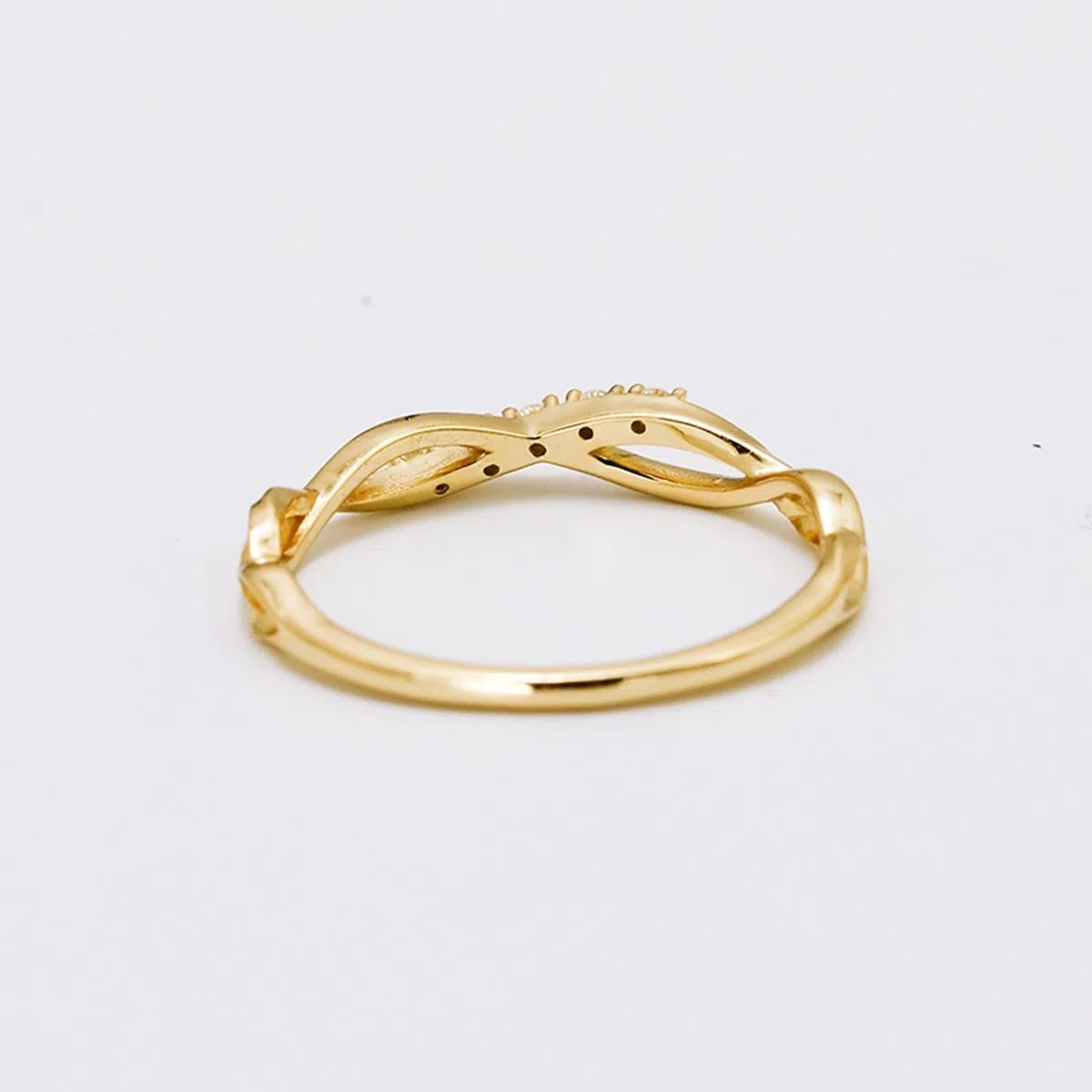 Anillos de amistad de oro amarillo de 9 K/14 K/18 K con diamante, cruz hueca