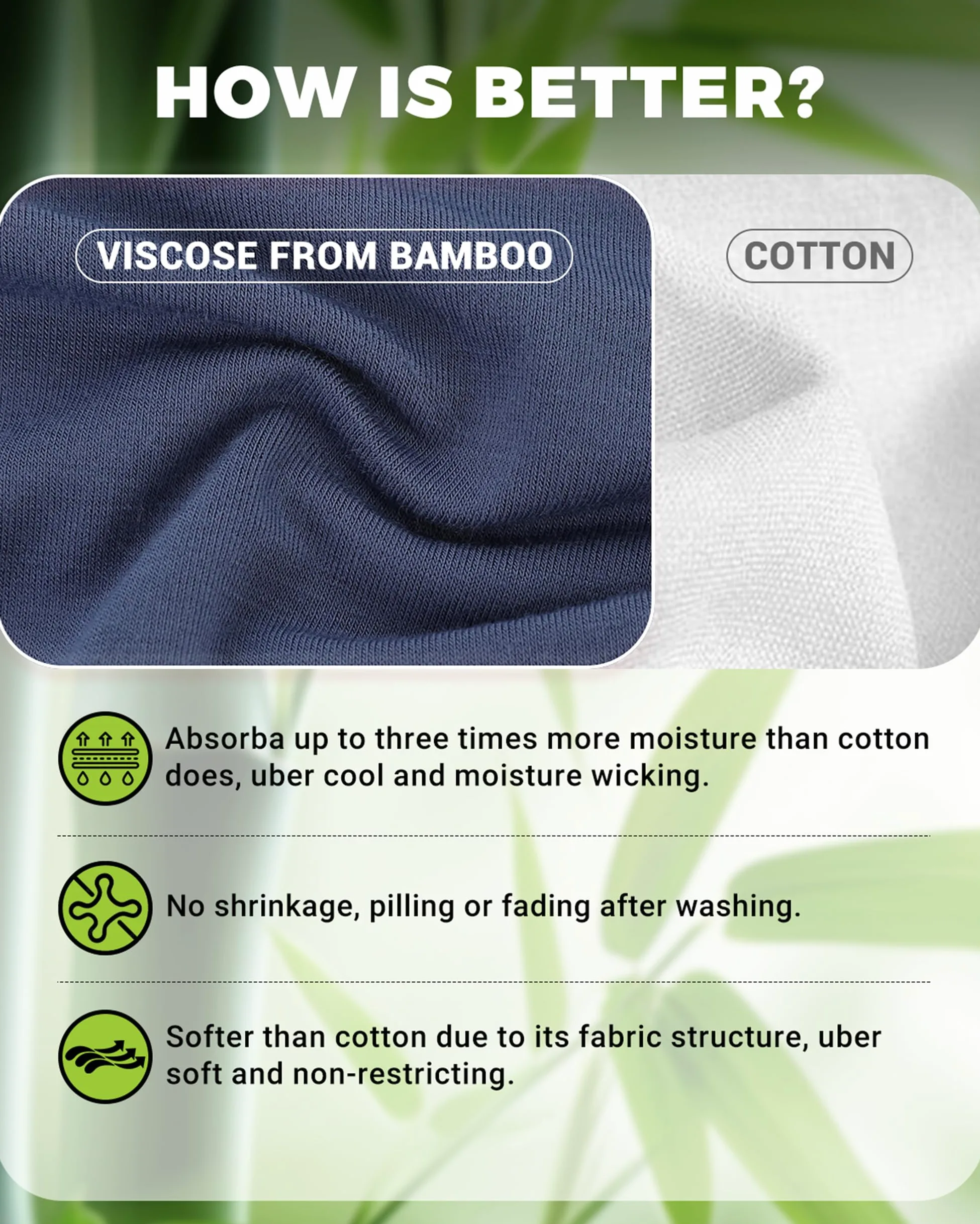 BAMBOO COOL Ropa interior para mujer, calzoncillos que absorben la humedad, bragas suaves y transpirables, cintura media, paquete de 5