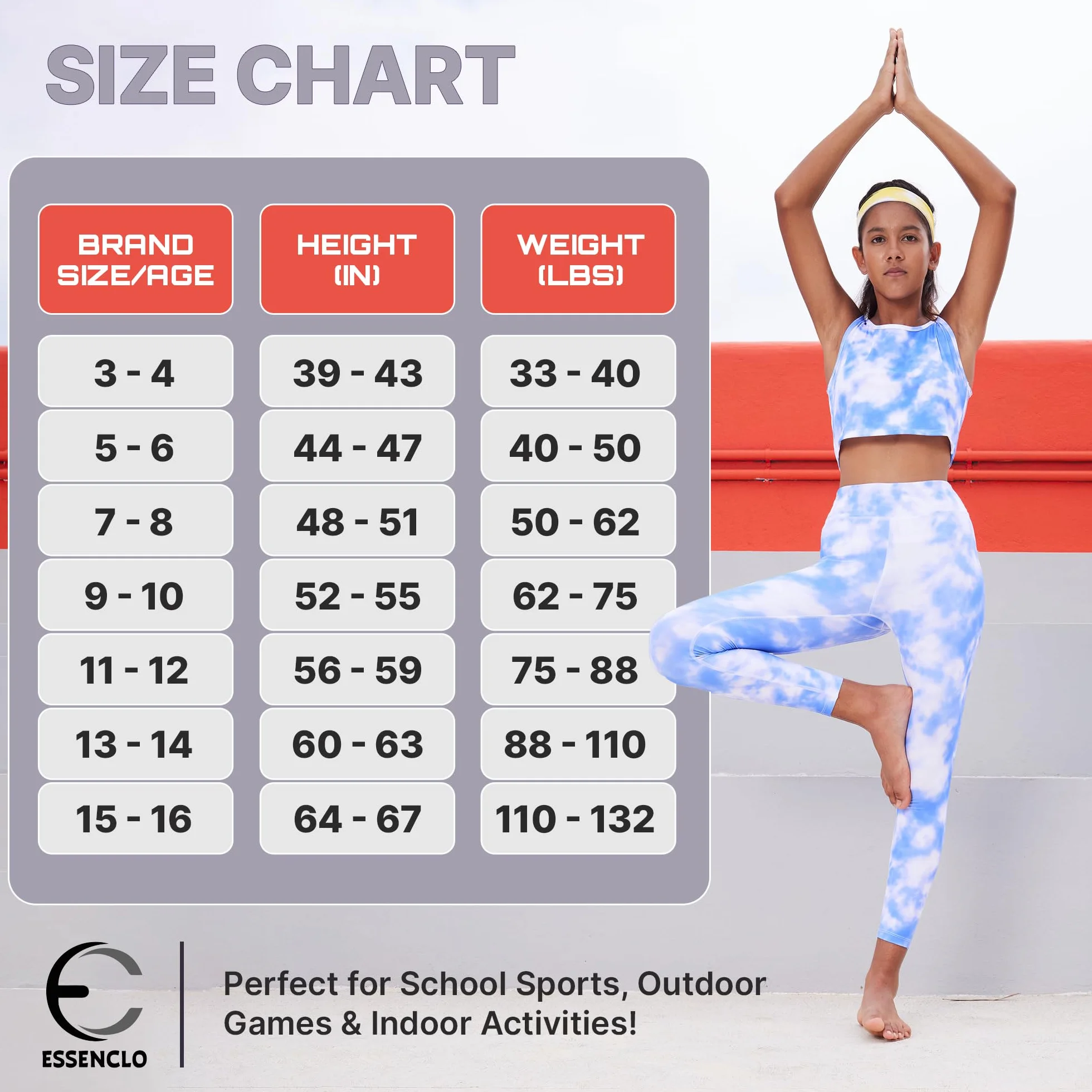 Girls Athletic Leggings Yoga Pants w/Sleeveless Crop Tank Tops for Kids Workout Cheer Dance Run Sizes 3-16, 5pc Set