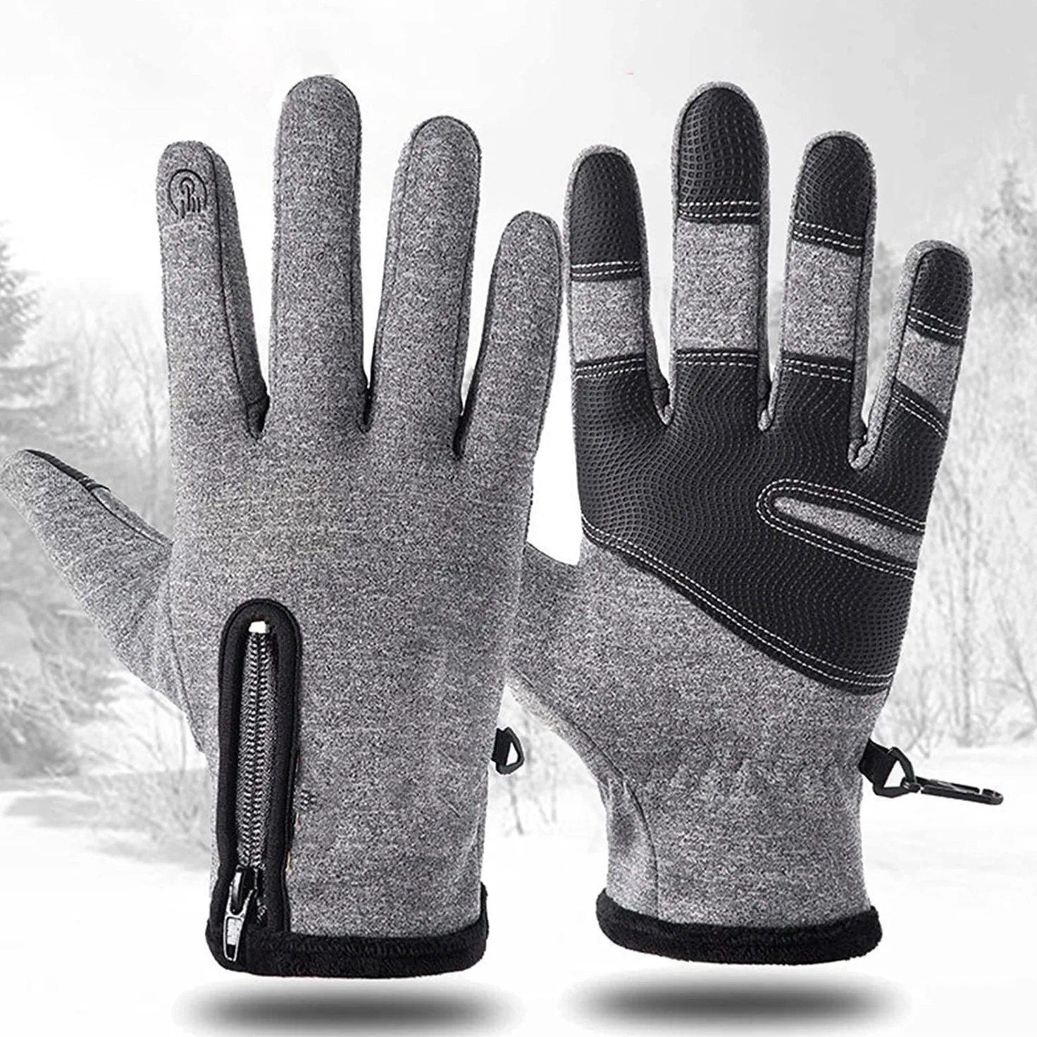 Guantes, Guantes de invierno, Guantes de ciclismo cálidos de invierno, Guantes de pesca de dedo completo, Guantes de hombre de pesca de pantalla táctil cálidos de invierno, Guantes antideslizantes a p