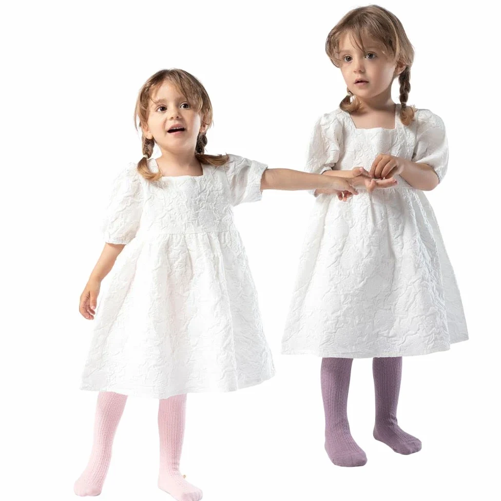 Petrass Leotardos para niña con diseño trenzado, de algodón, sin costuras, para danza de ballet, para niña, 3 unidades